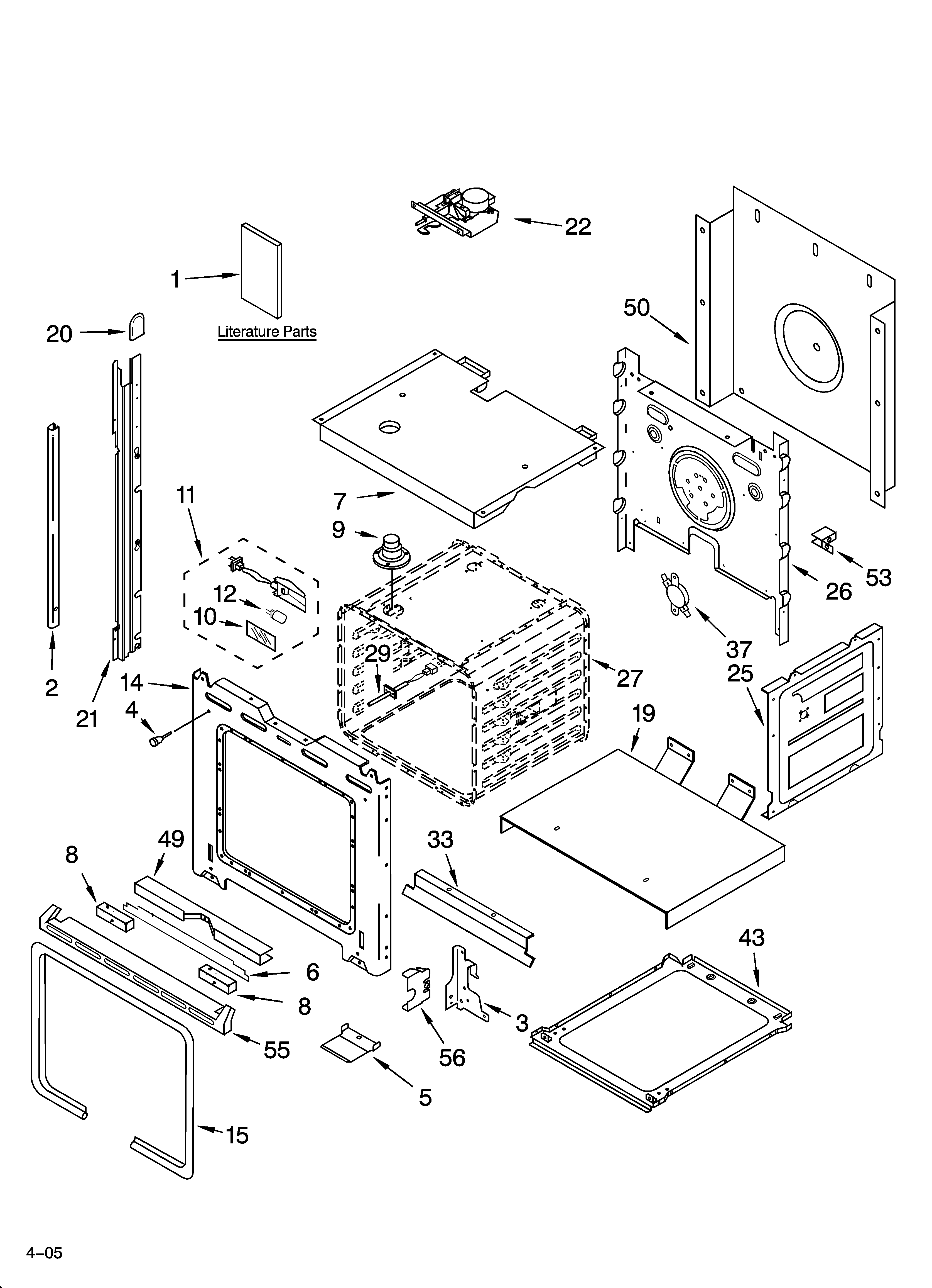 KitchenAid KEBC107KBT04 oven parts diagram