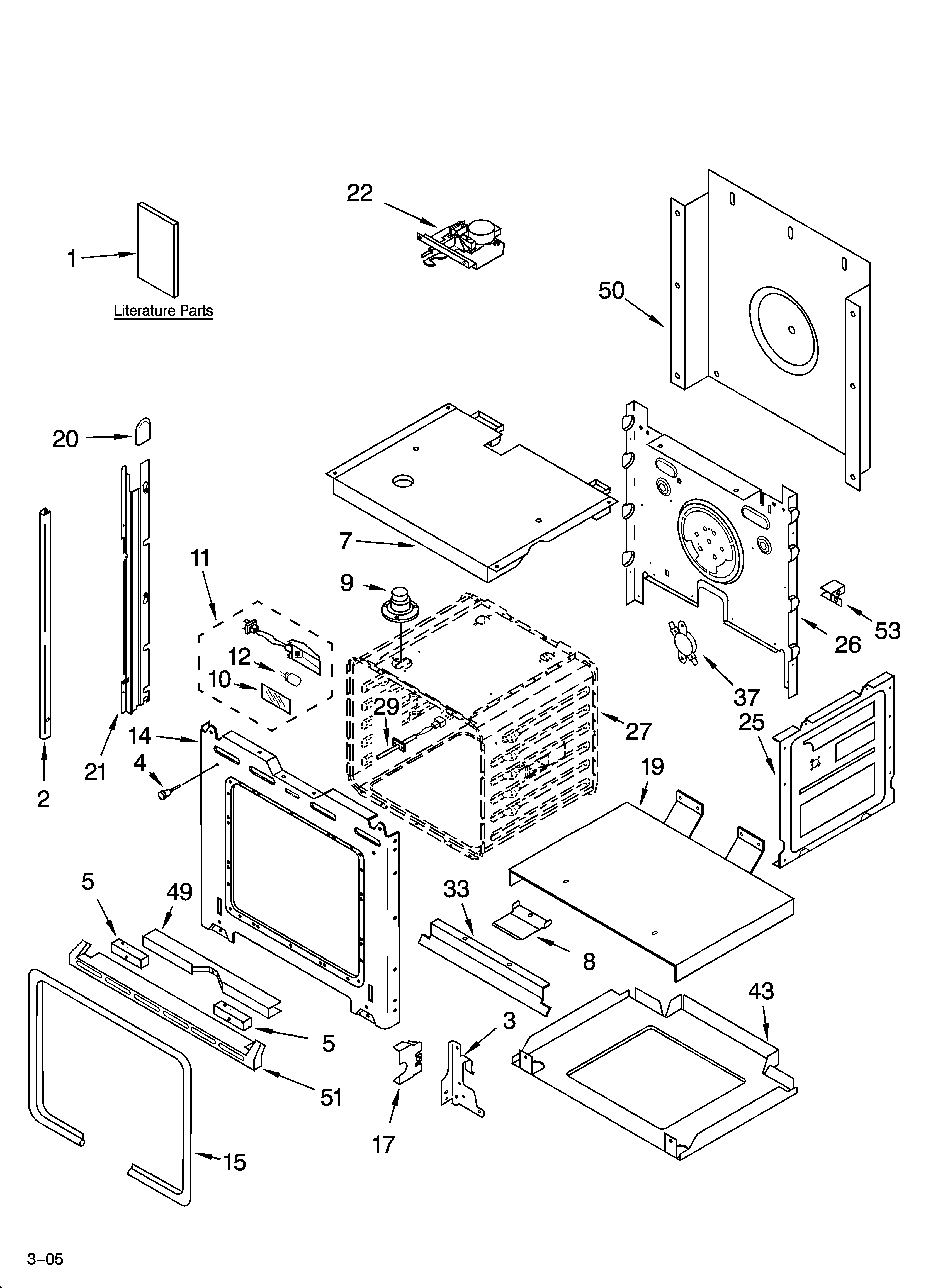 KitchenAid KEBC147KSS05 oven parts diagram