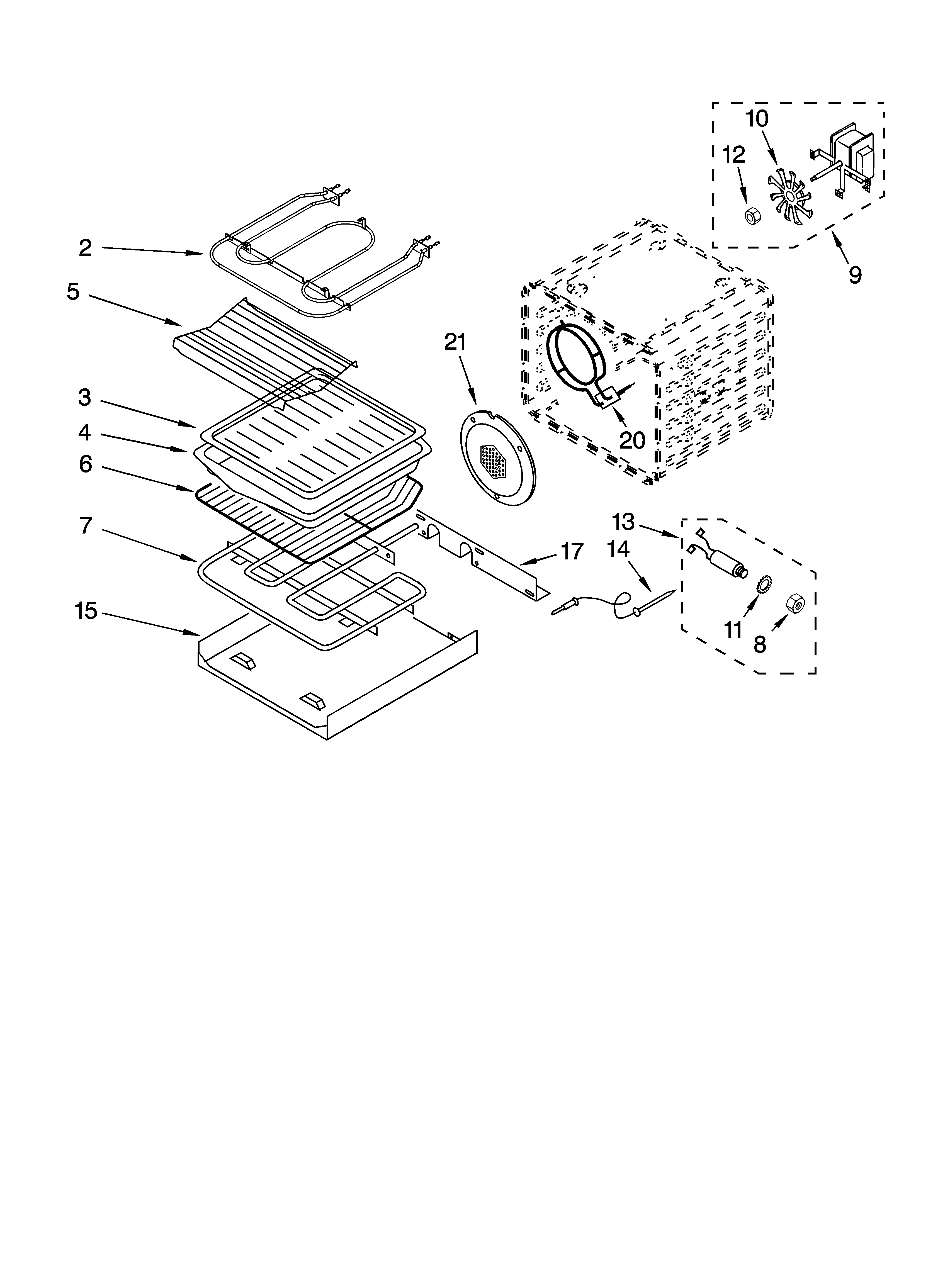 KitchenAid KEBC147KSS05 internal oven parts diagram
