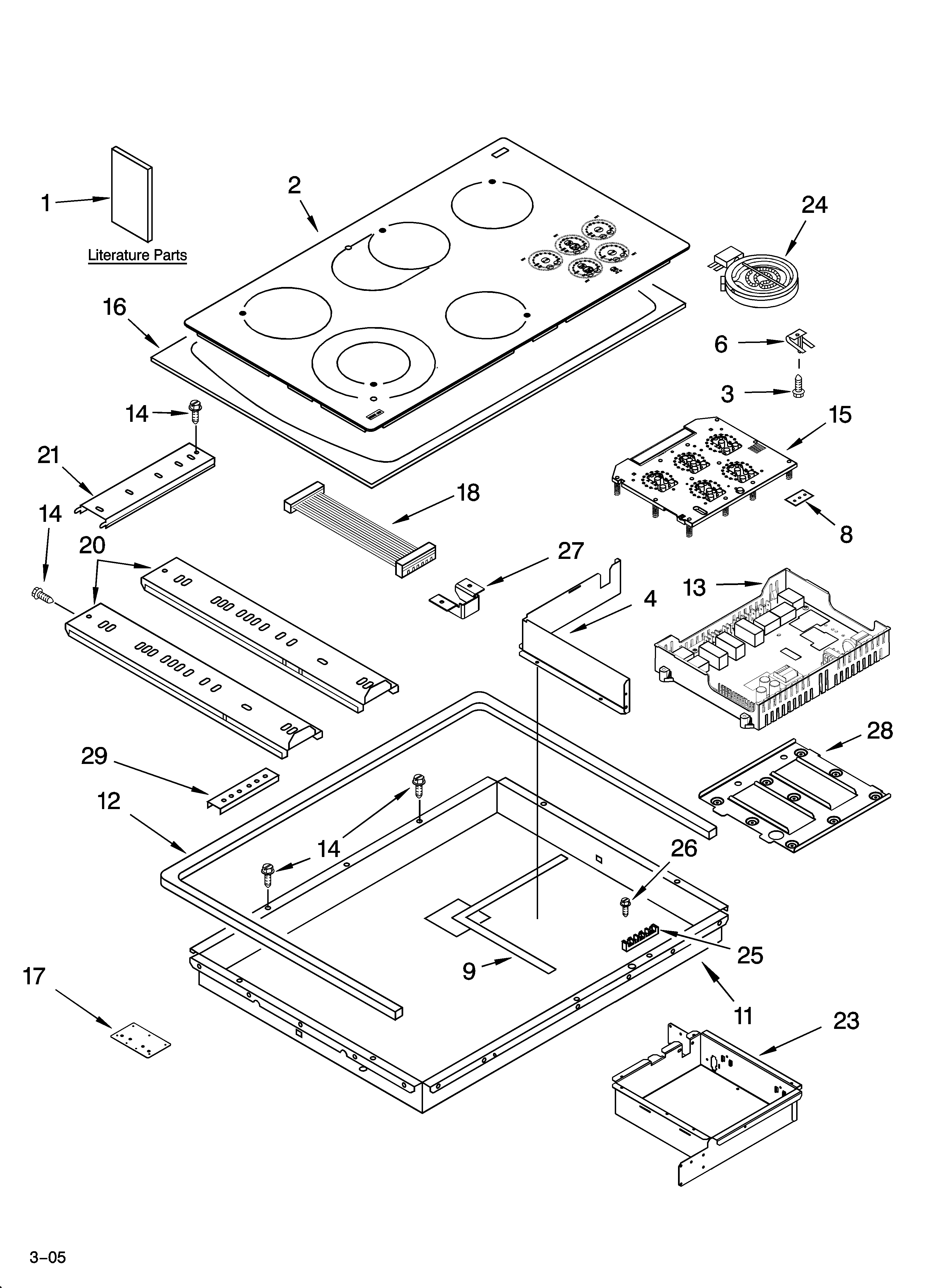 KitchenAid KECC568MBB02 cooktop parts, miscellaneous parts diagram