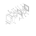 KitchenAid KEMC377KWH03 oven door parts diagram