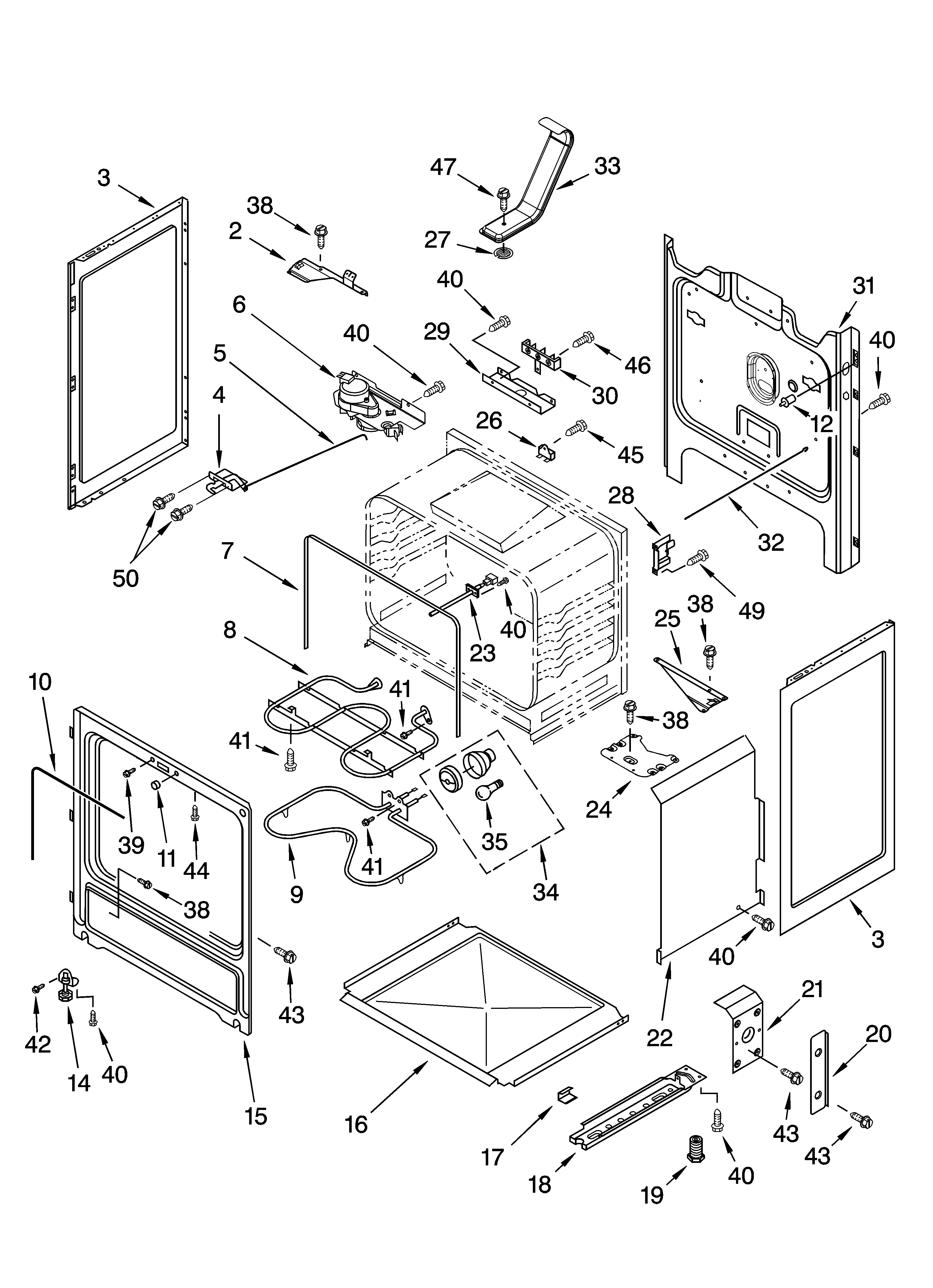 KitchenAid KERI201PWH1 chassis parts diagram