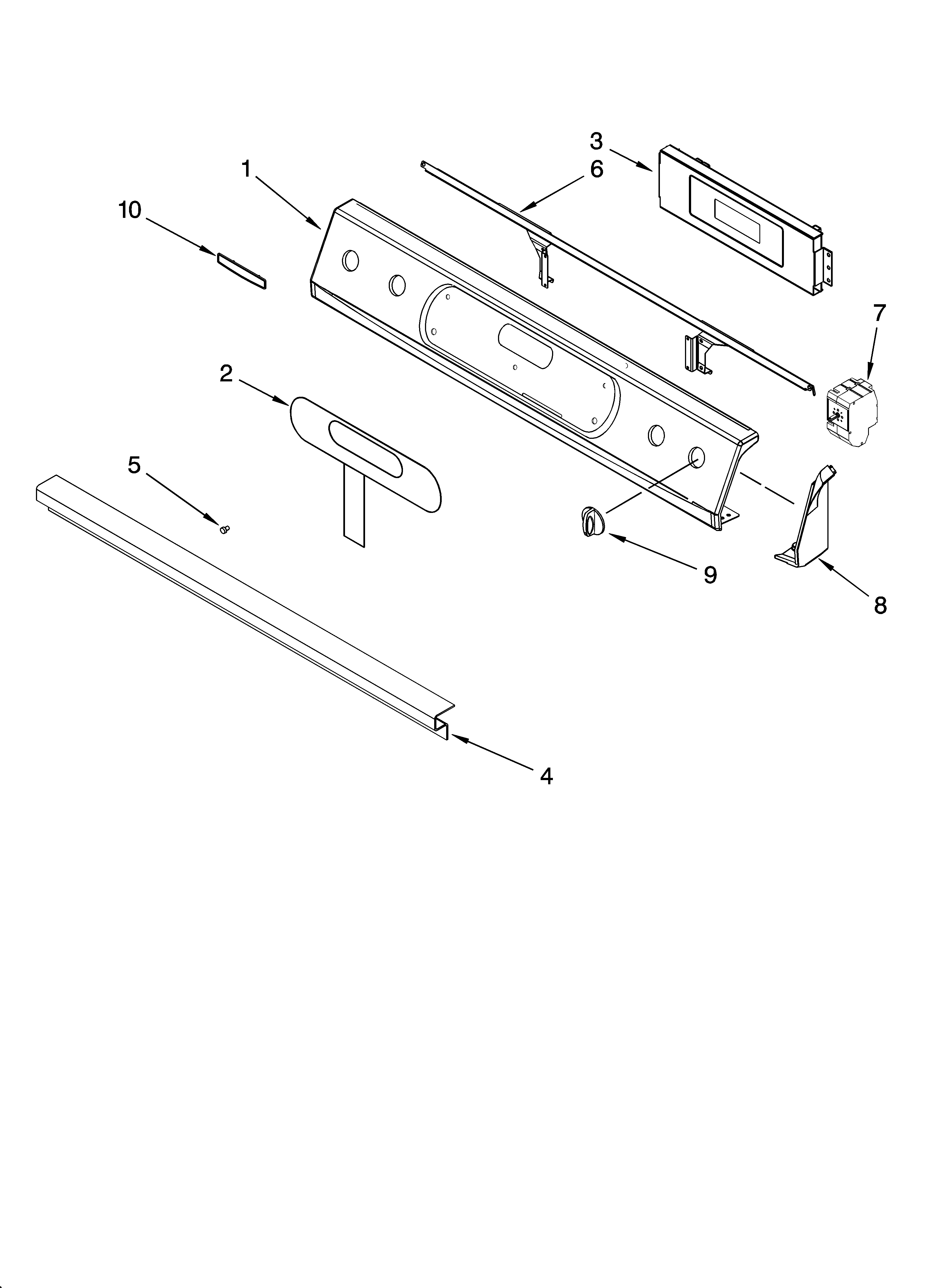 KitchenAid KESA907PWW00 control panel parts diagram