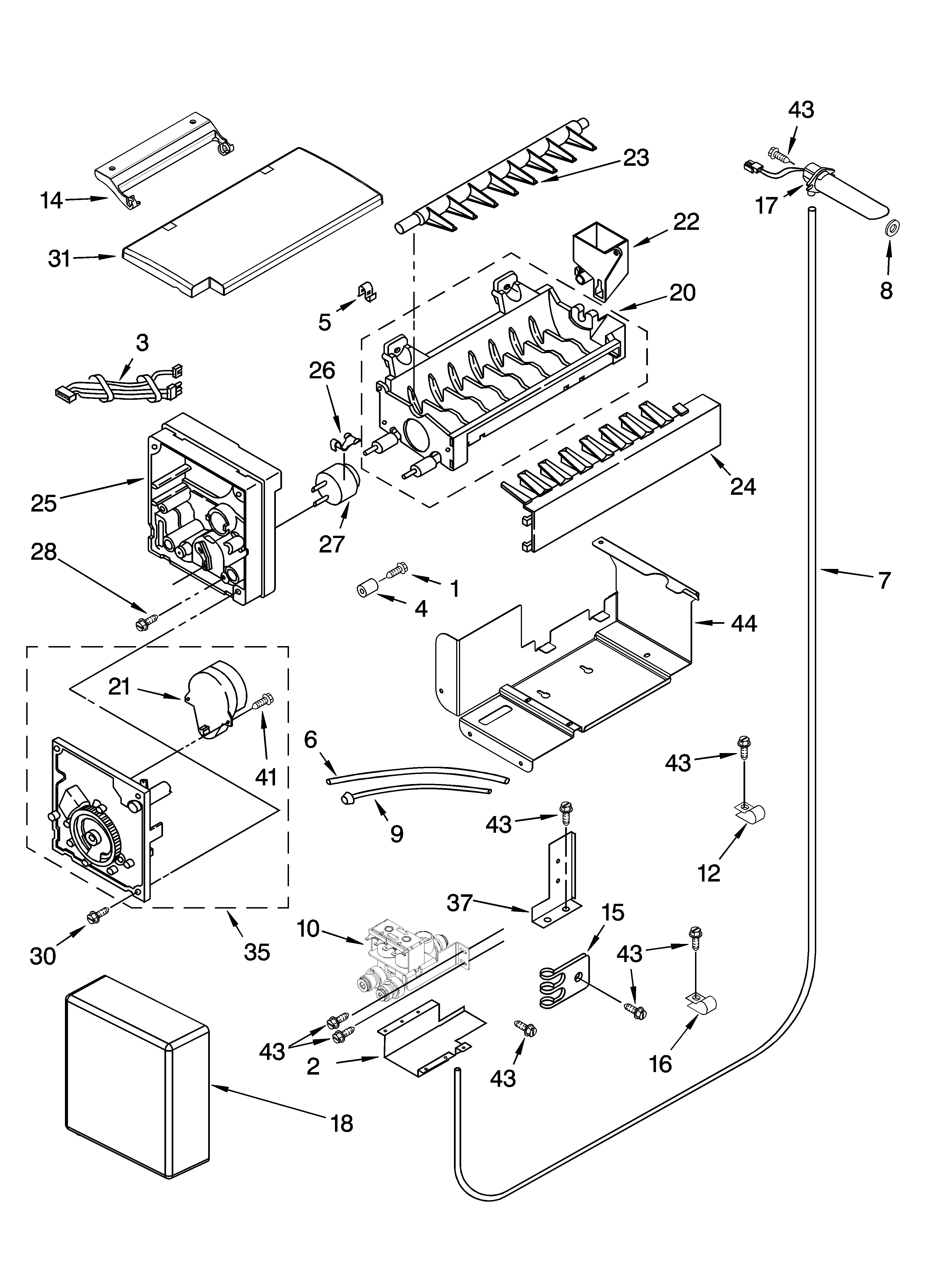 KitchenAid KSSS36QMX01 icemaker parts diagram