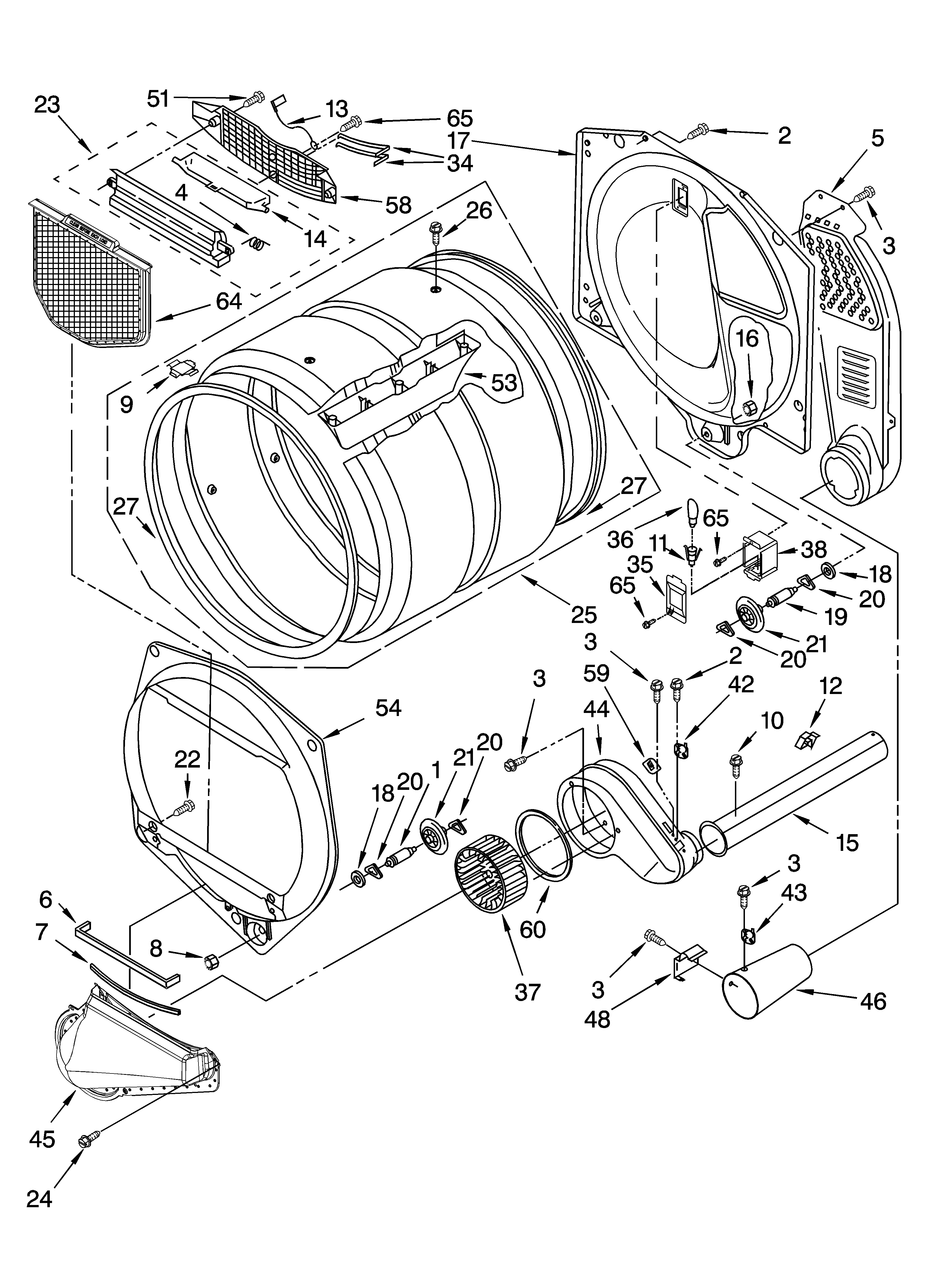 Whirlpool LGQ8621PG1 bulkhead parts diagram