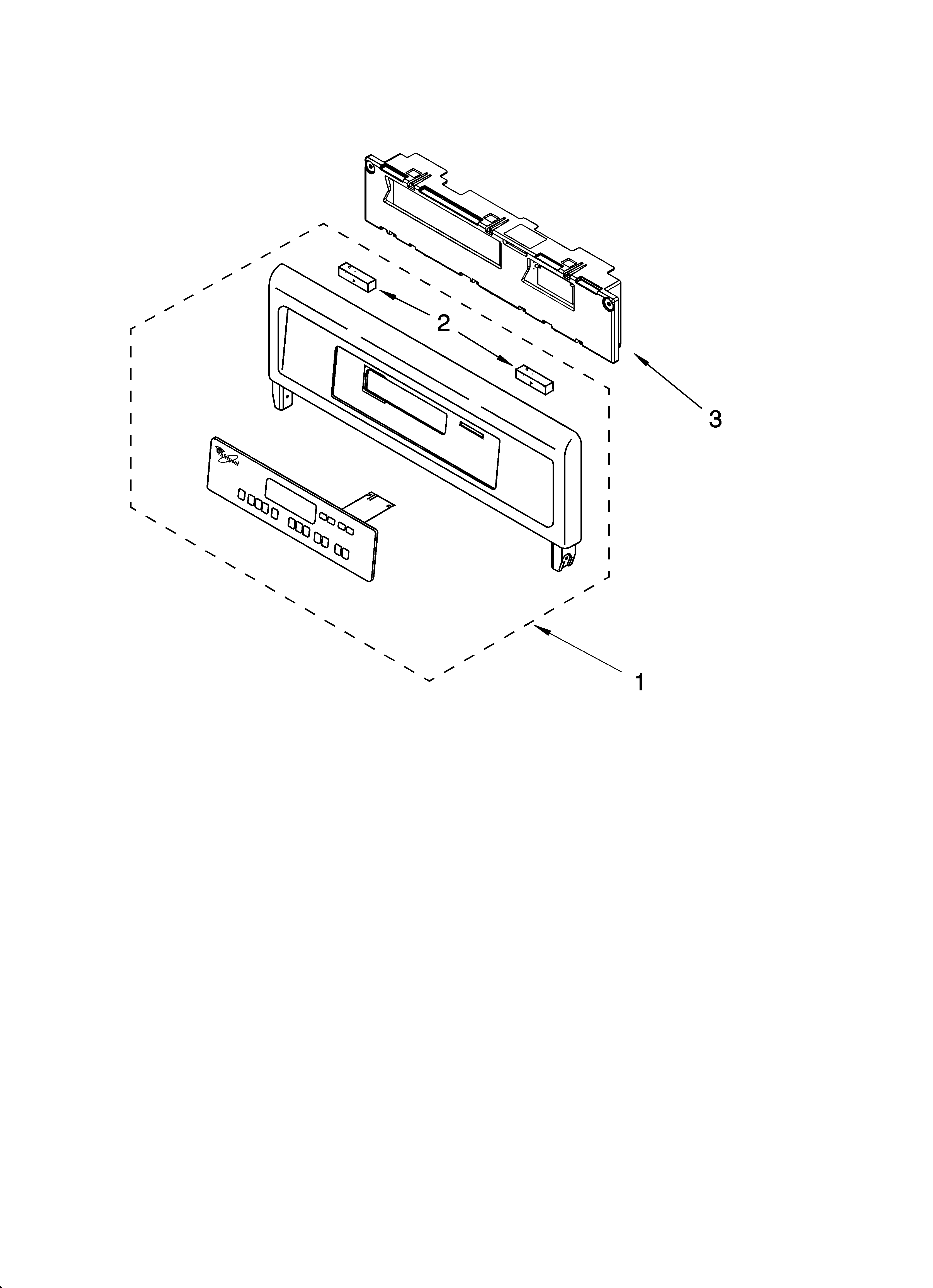 Whirlpool RBD275PDS15 control panel parts diagram