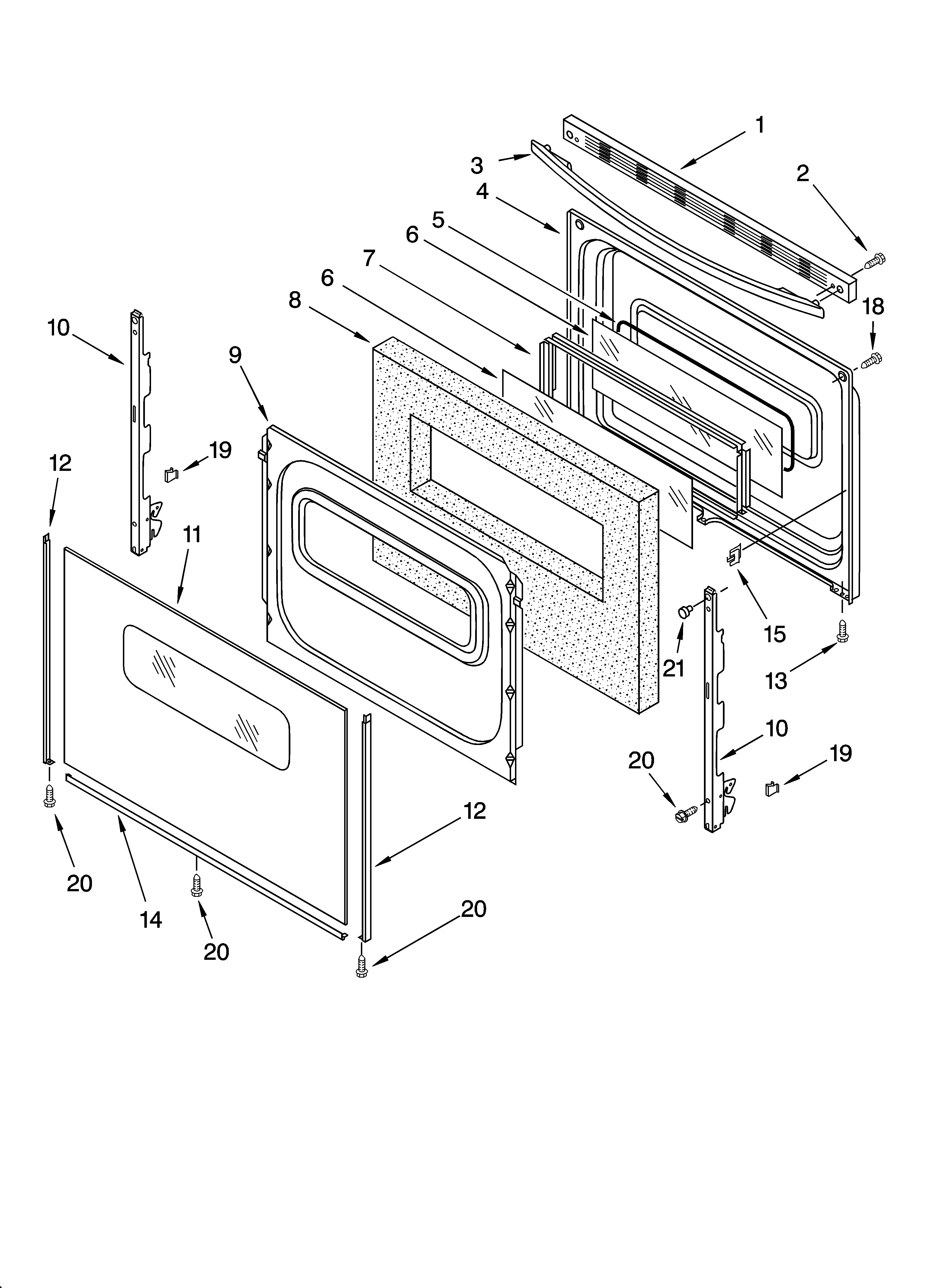 Estate TES325MQ1 door parts, optional parts diagram