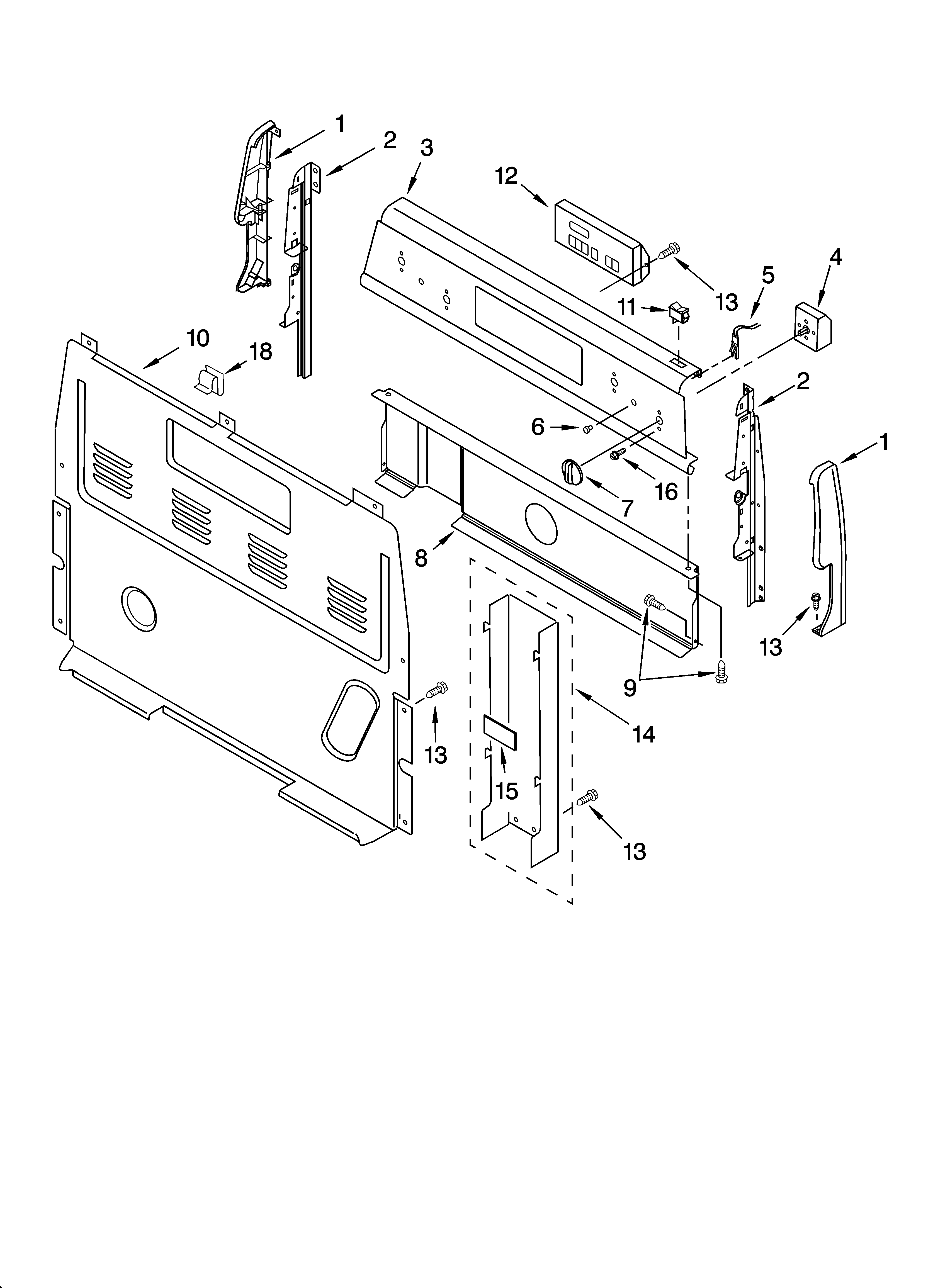 Estate TES355MT1 control panel parts diagram