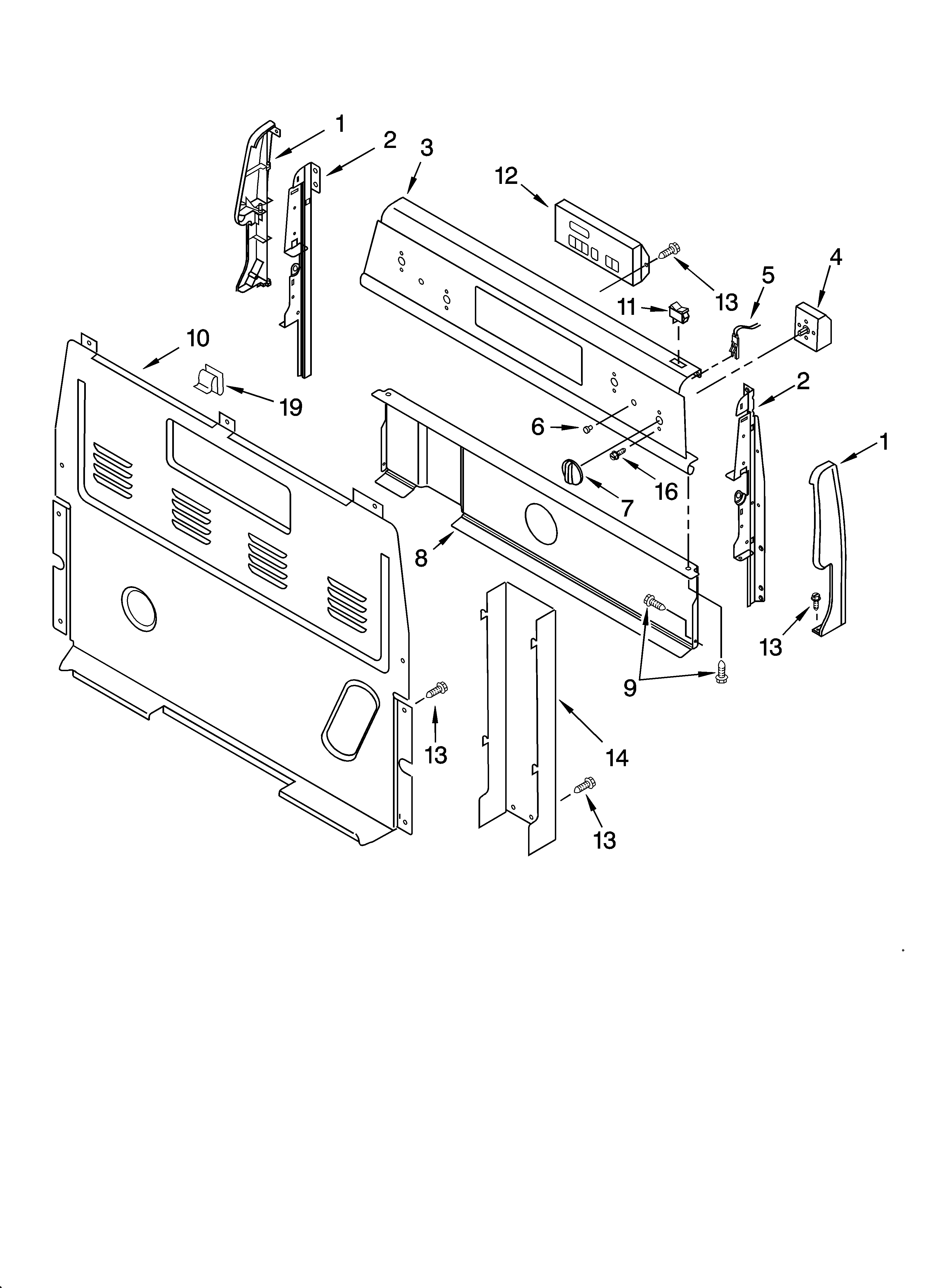 Estate TES356MS1 control panel parts diagram