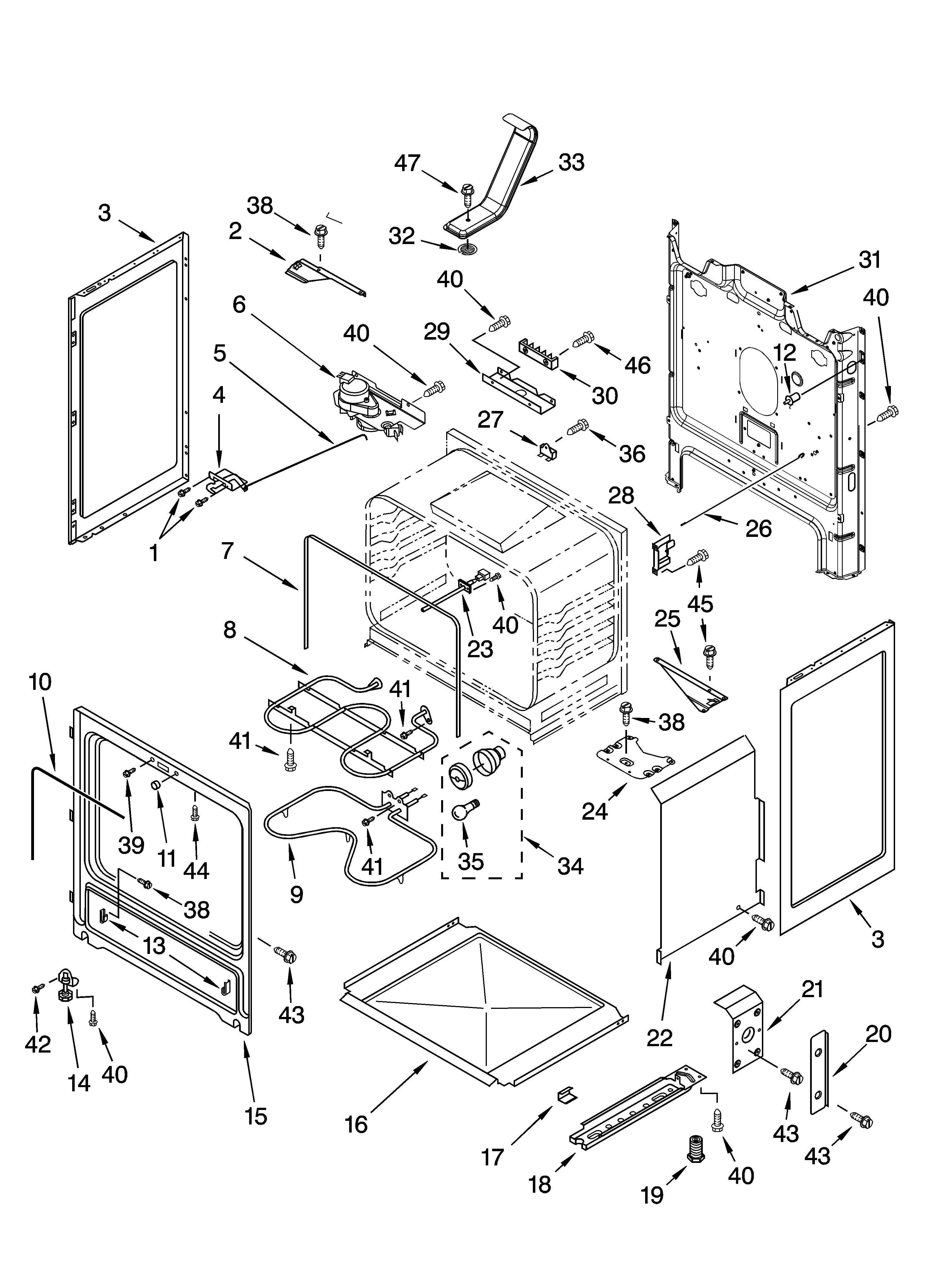 Estate TES356MS1 chassis parts diagram