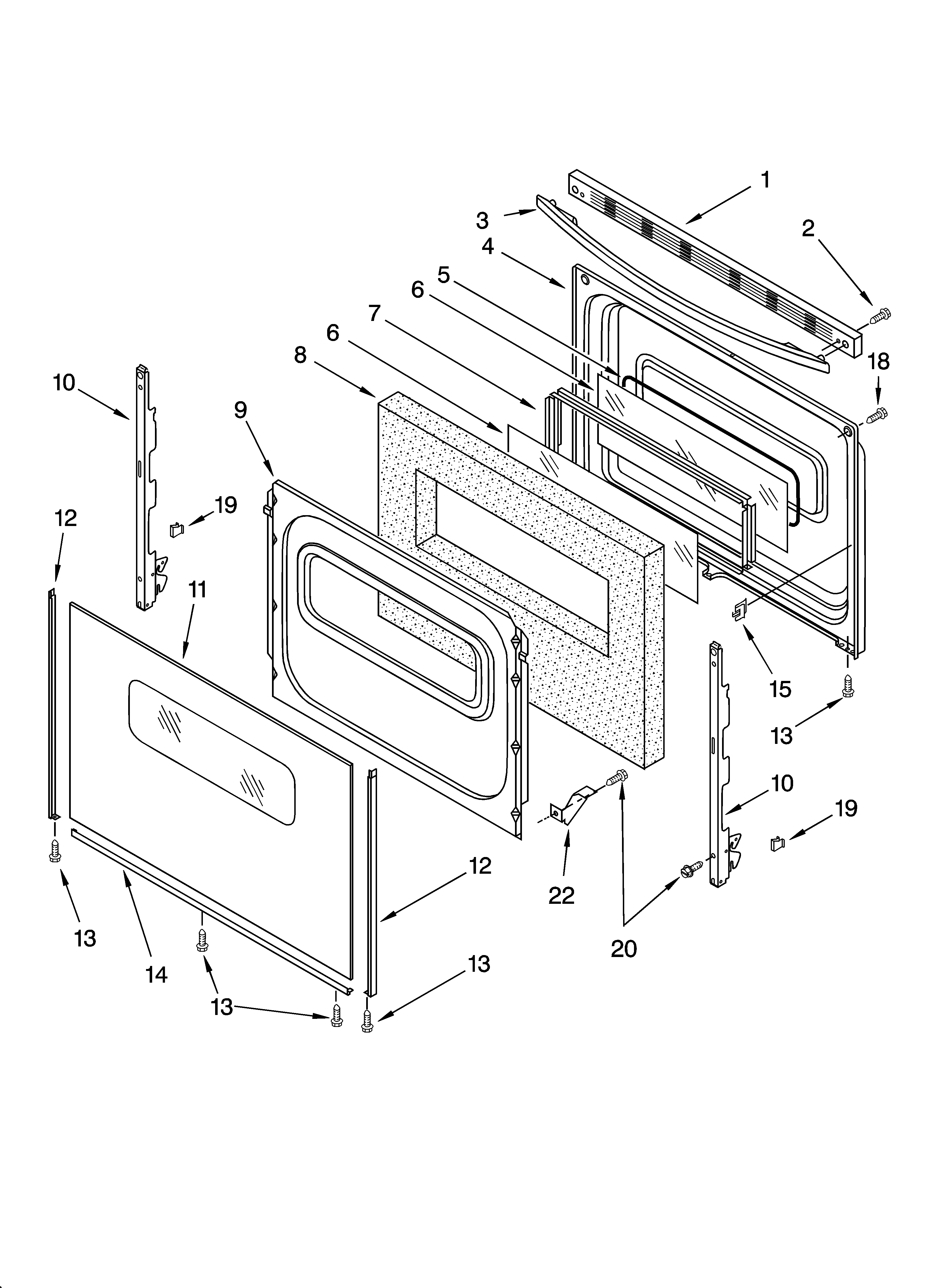 Estate TES356MS1 door parts diagram