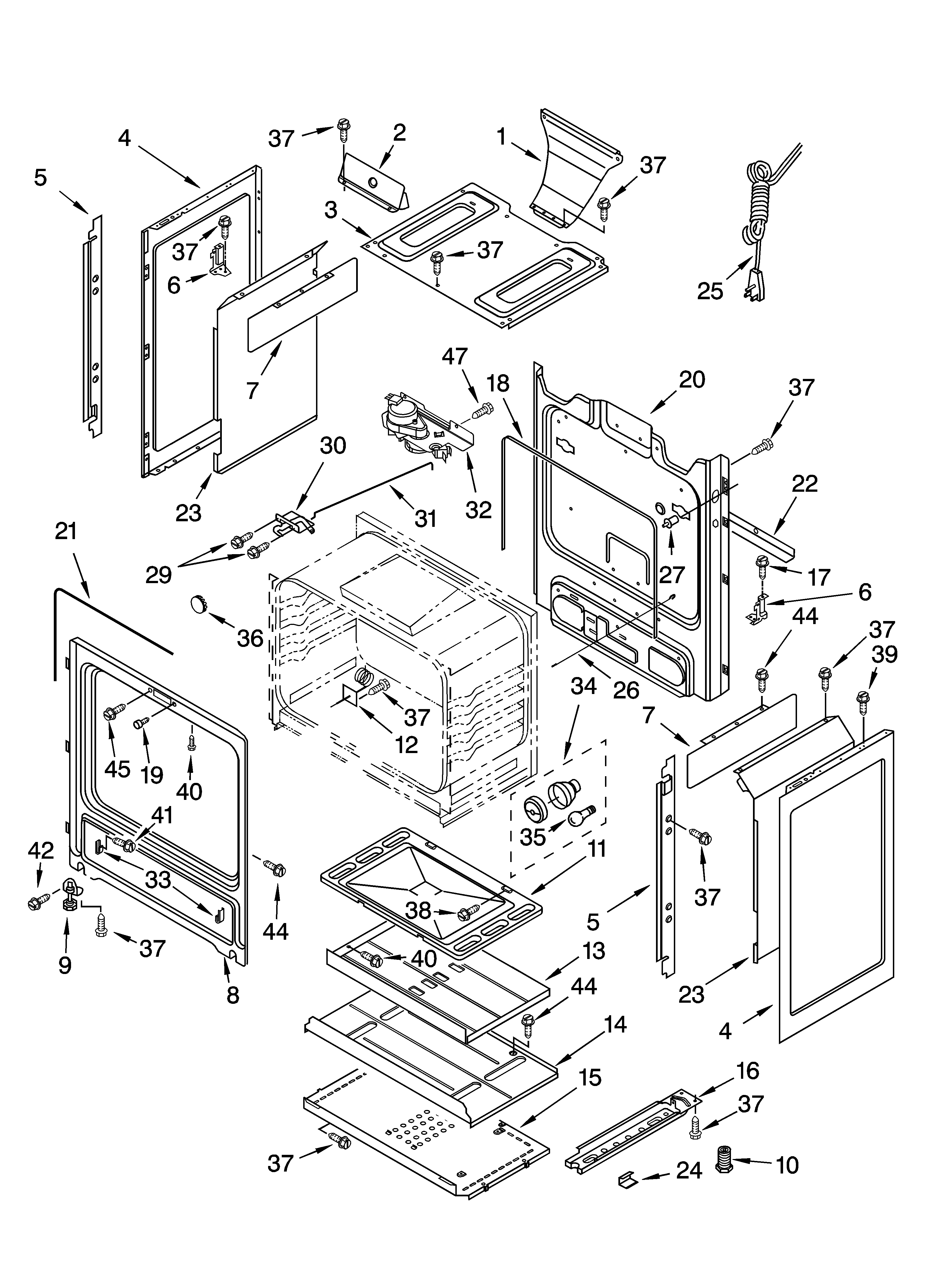 Estate TGS325MQ2 chassis parts diagram