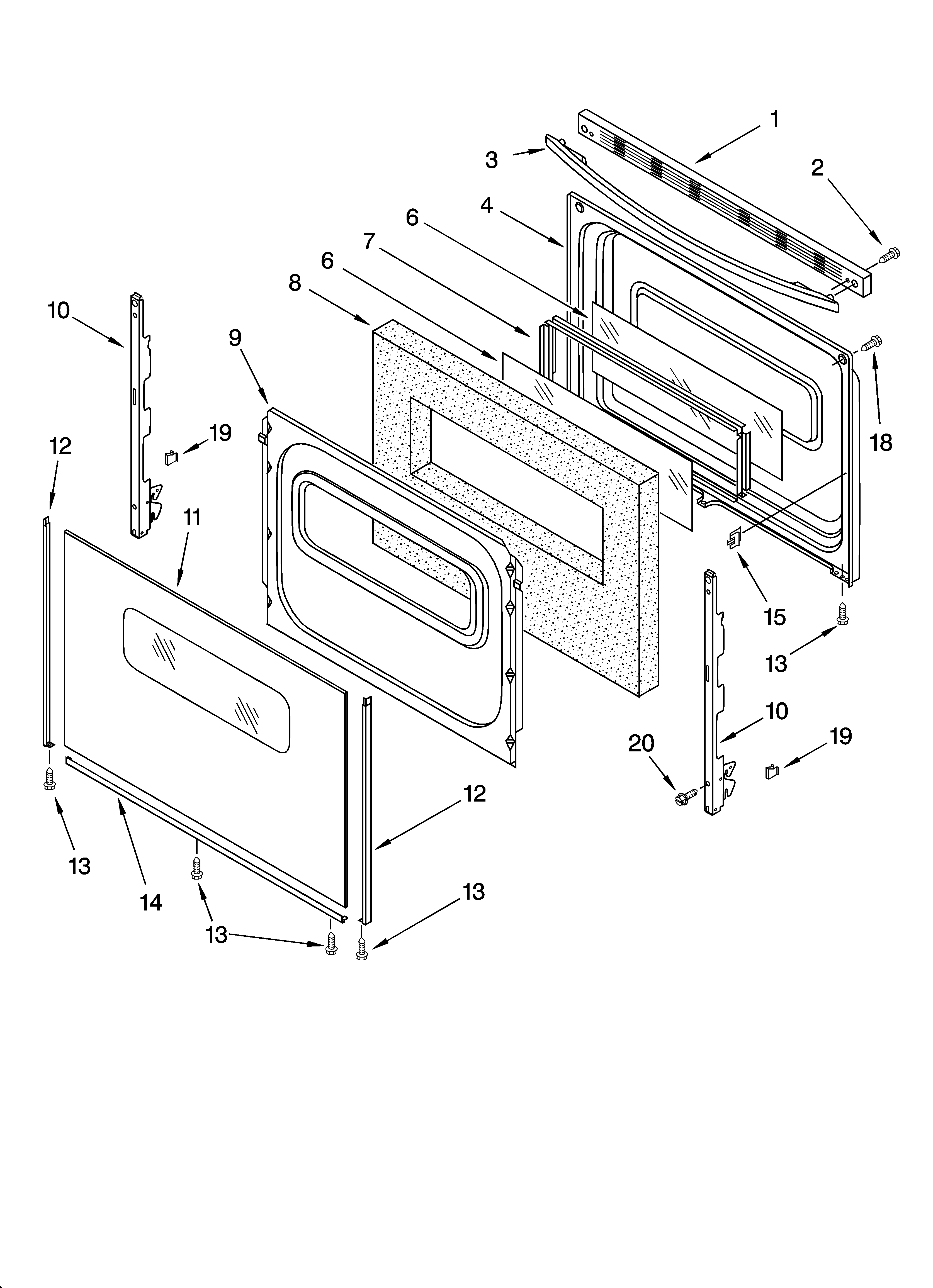 Estate TGS325MQ2 door parts, optional parts diagram