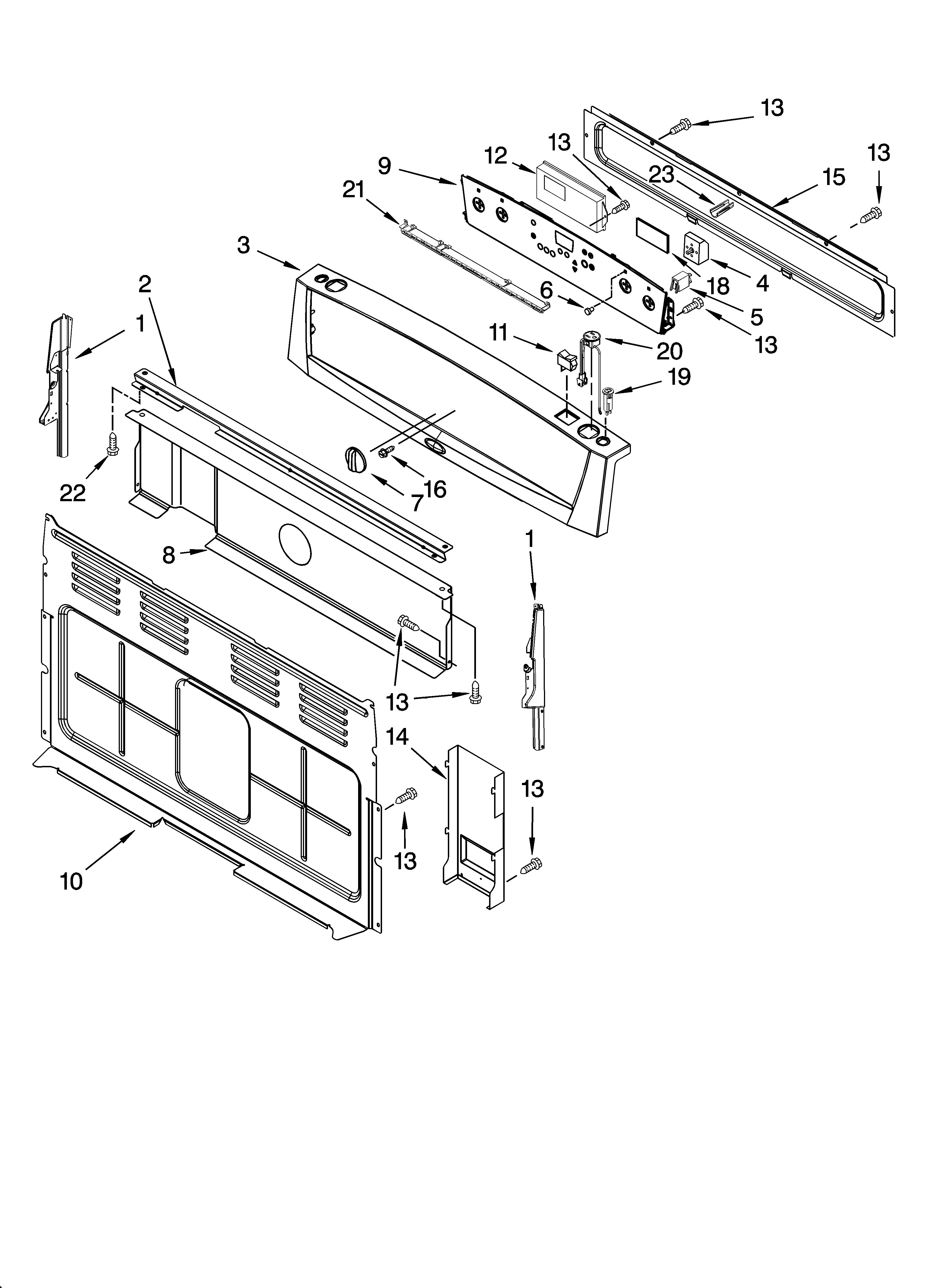 Whirlpool WERP4210PQ1 control panel parts diagram