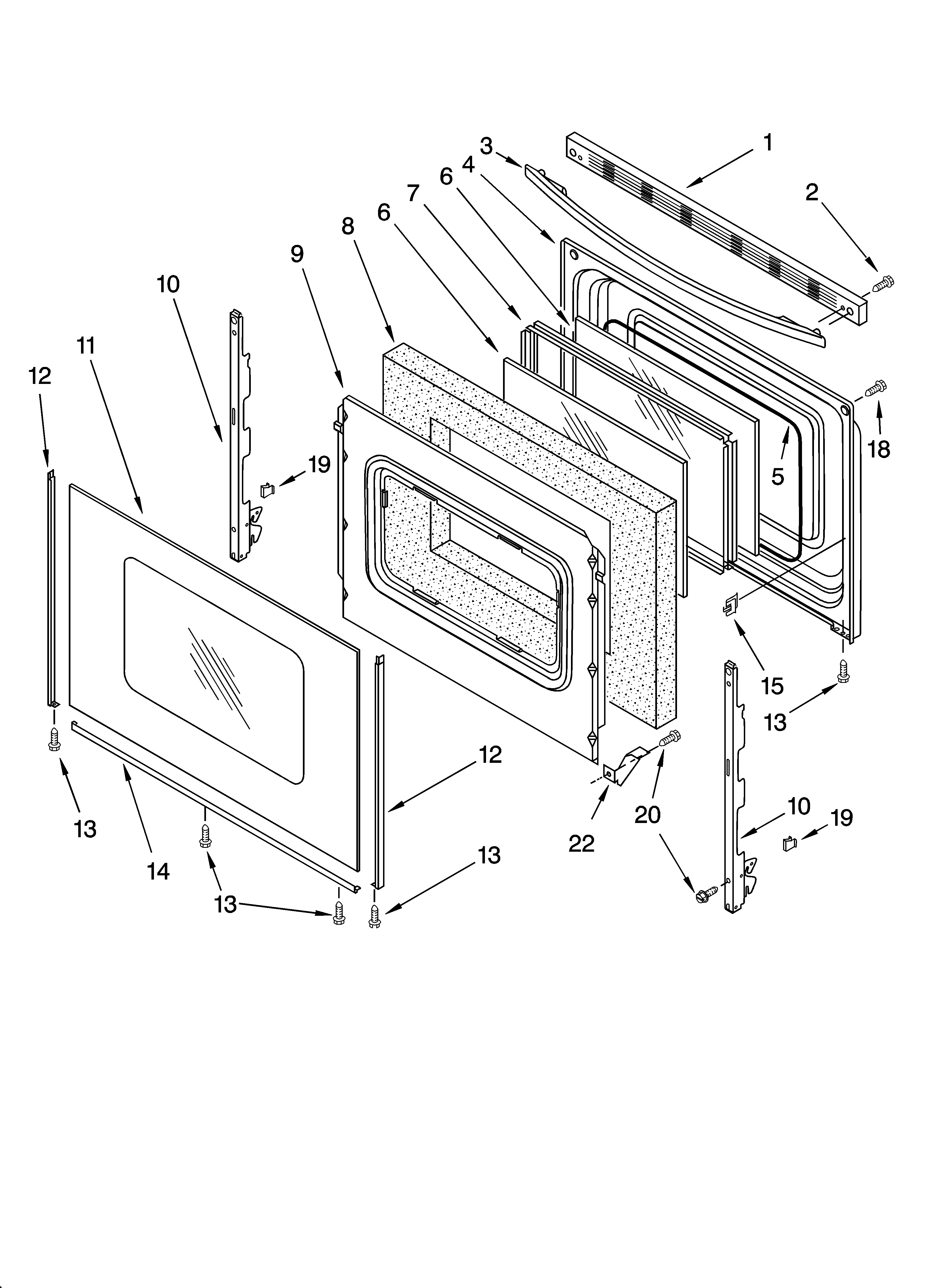 Whirlpool WERP4210PQ1 door parts, optional parts diagram