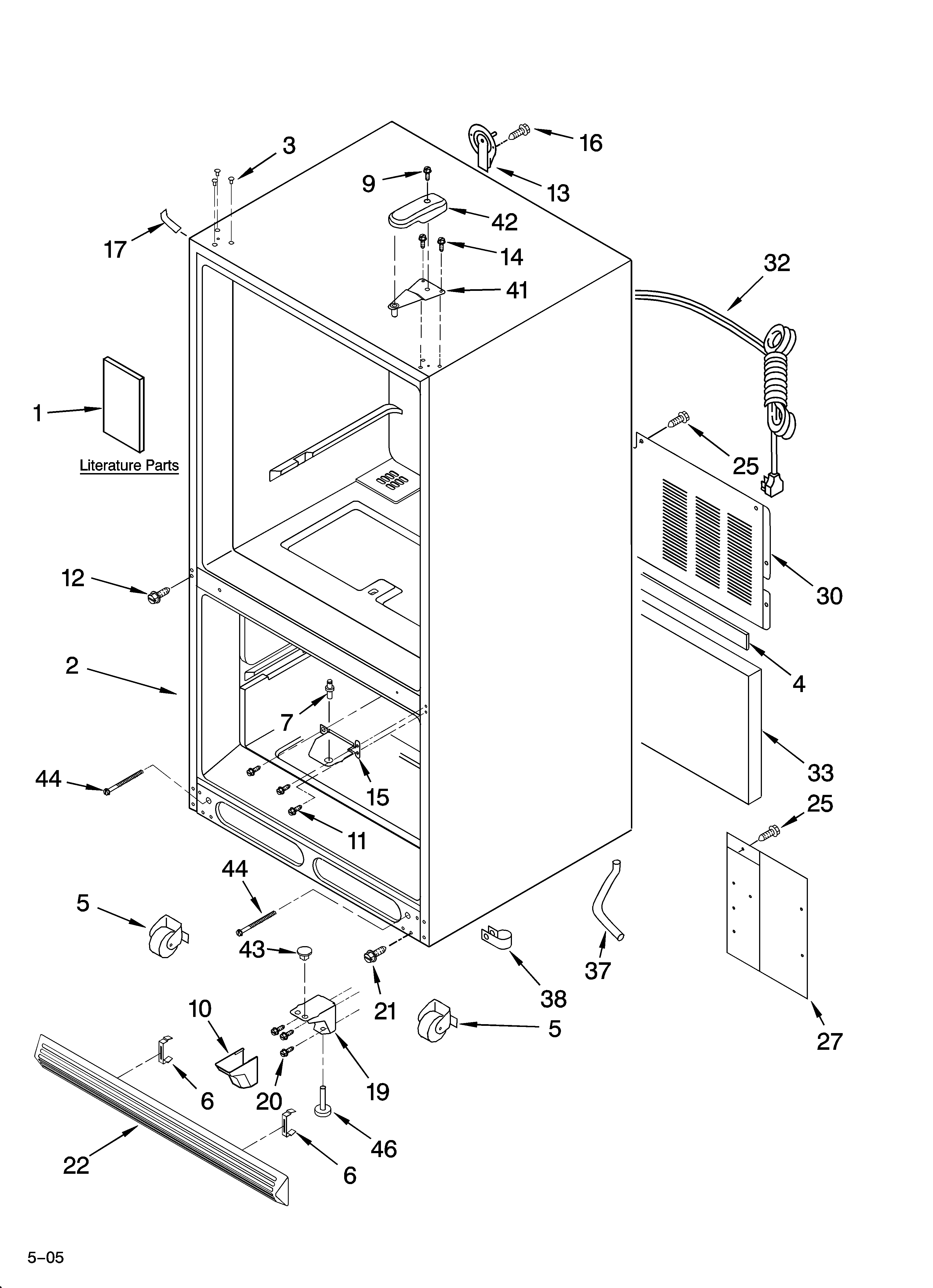 Whirlpool GB2SHDXPB00 cabinet parts diagram