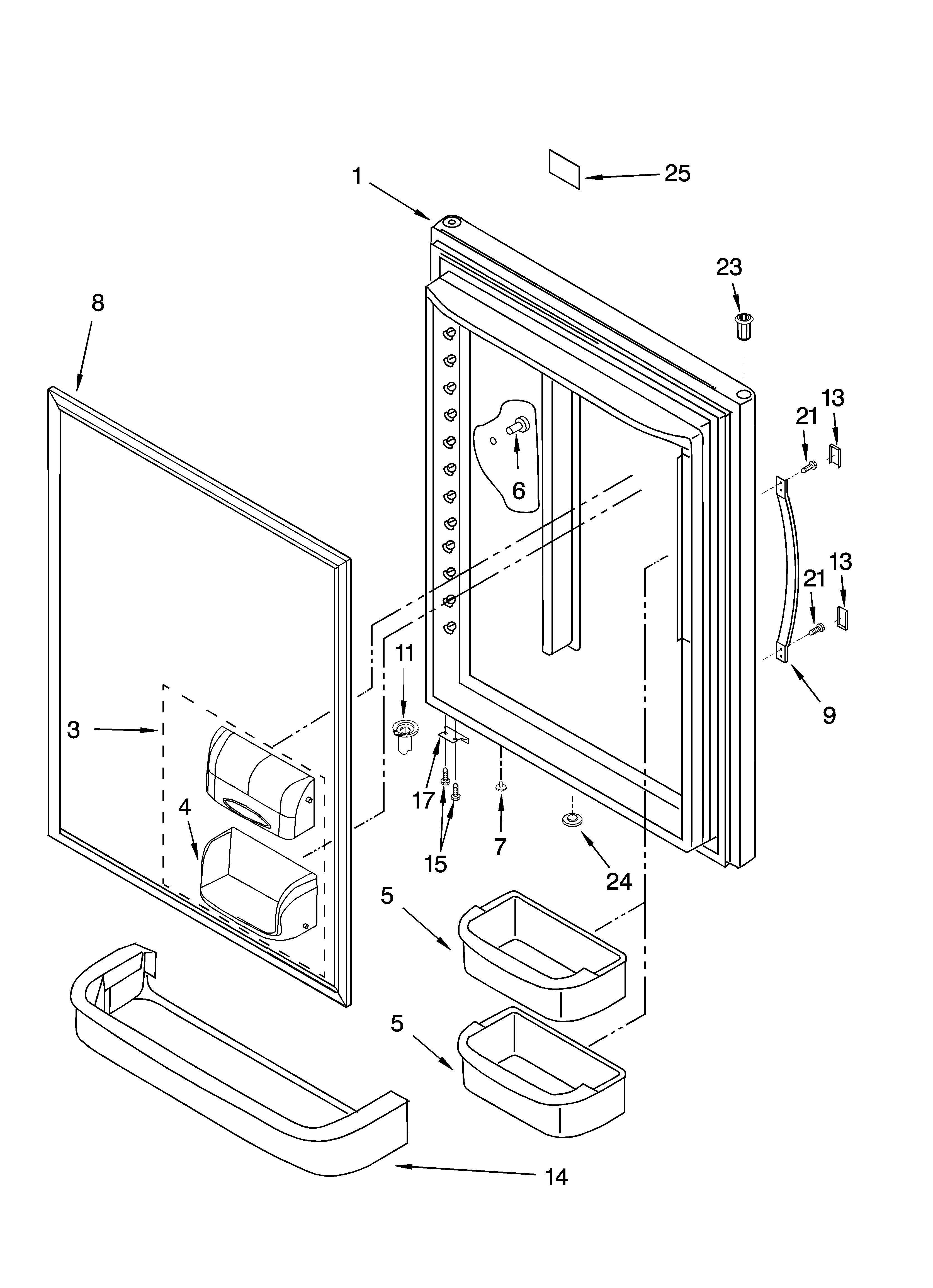 Whirlpool GB2SHDXPB00 refrigerator door parts diagram