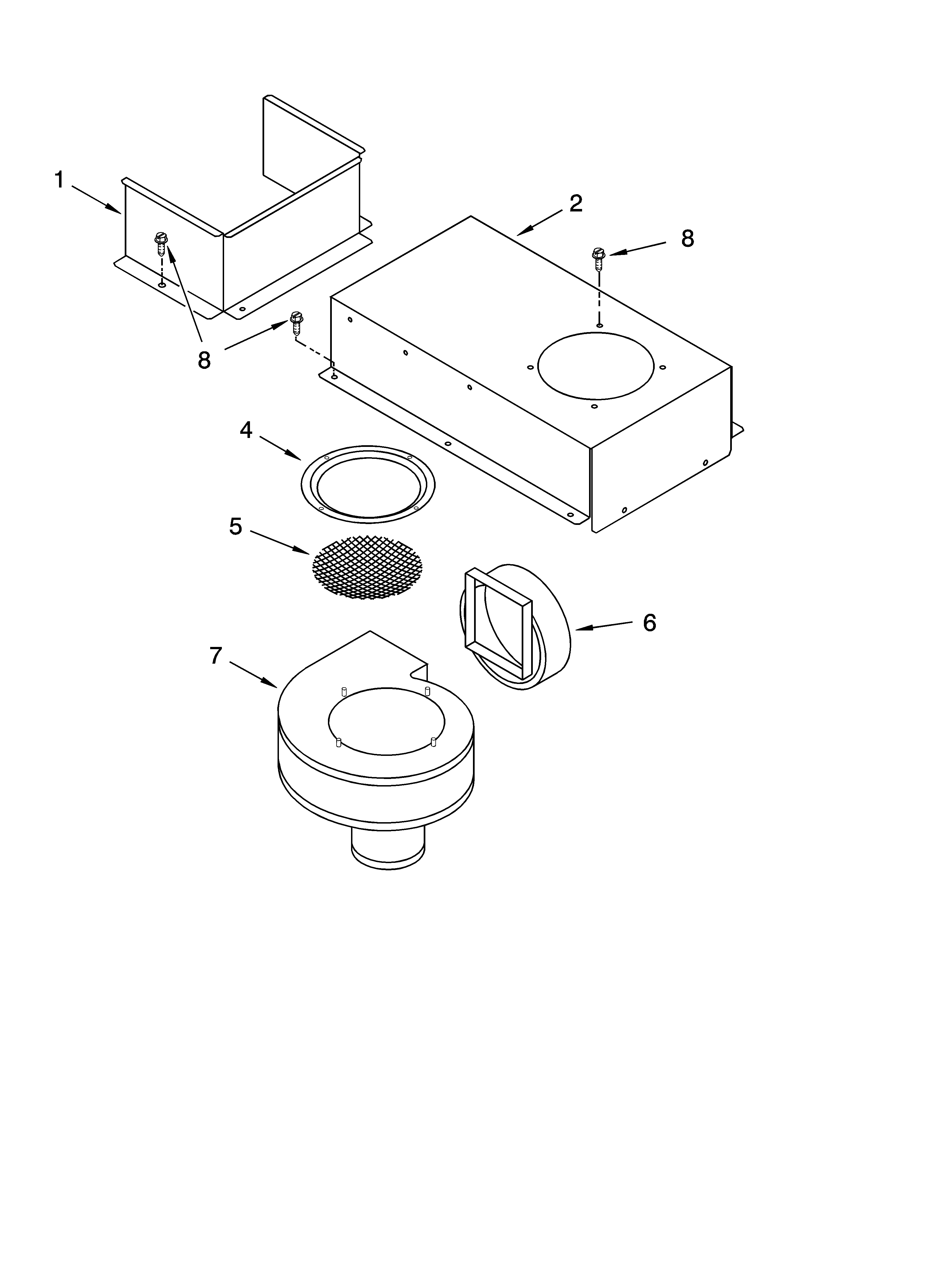 Whirlpool GJD3644LB02 blower unit parts, miscellaneous parts diagram