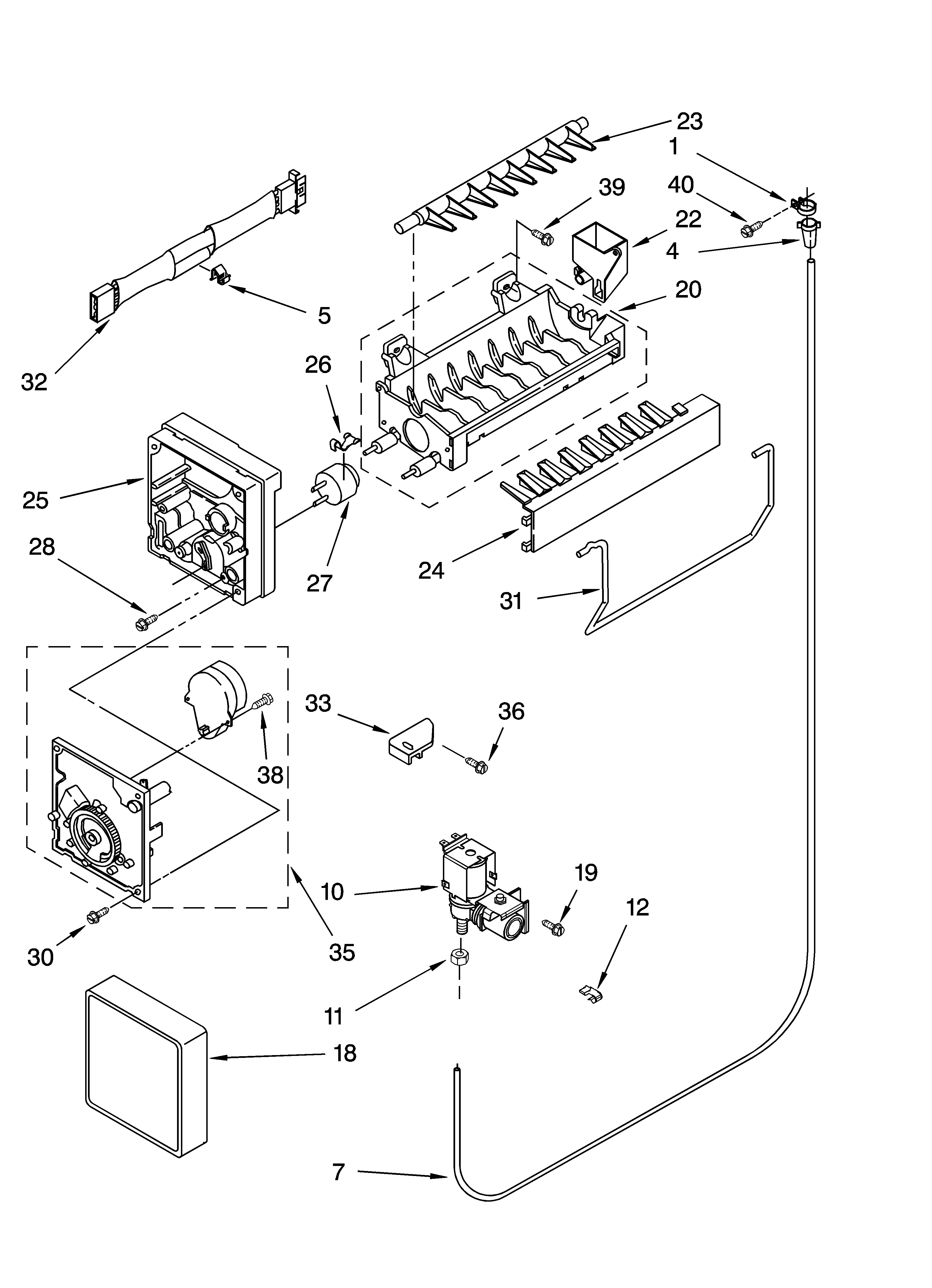 Whirlpool GR2FHMXPT01 icemaker parts diagram