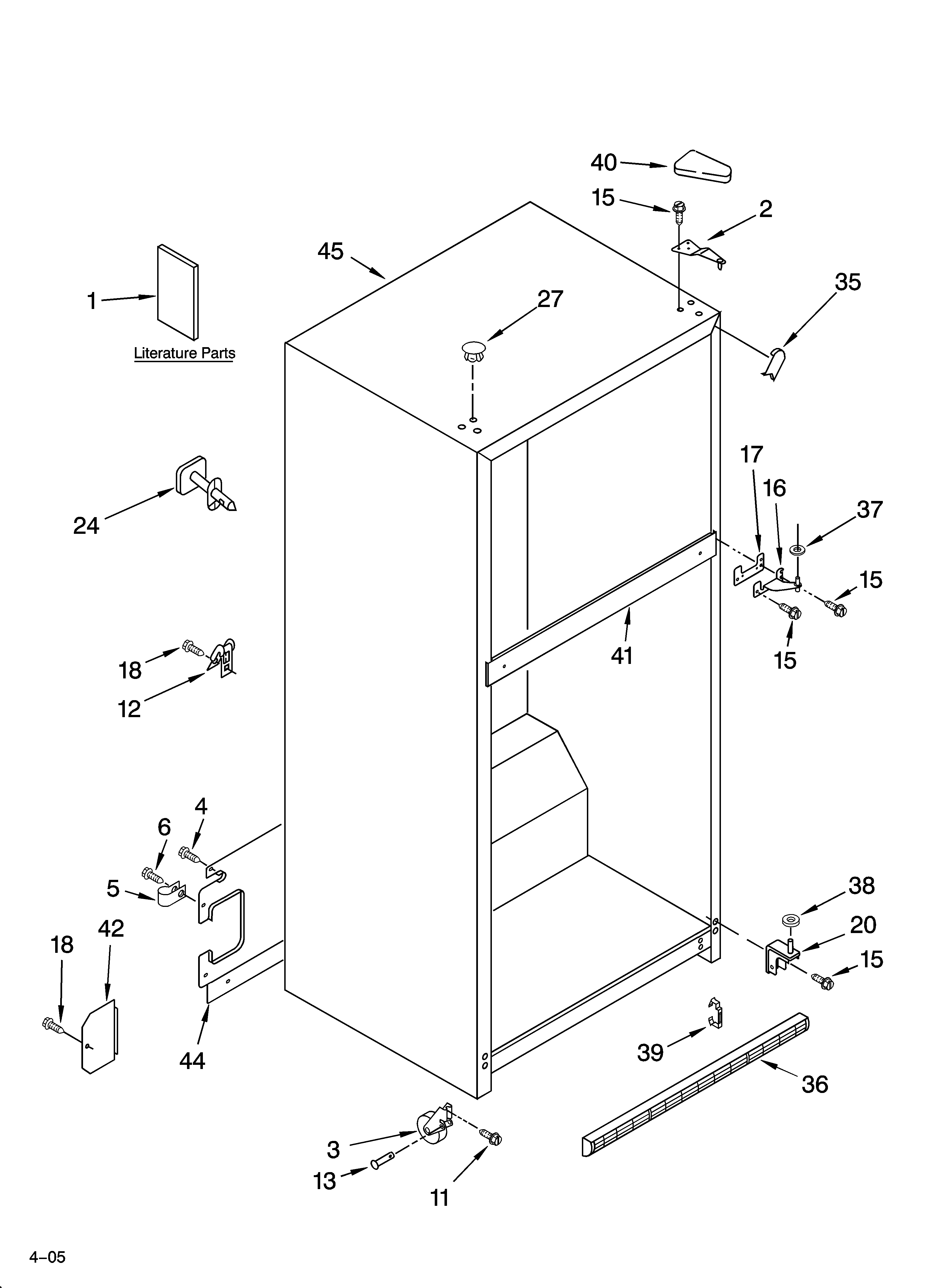 Whirlpool GT2SHKXMS02 cabinet parts diagram
