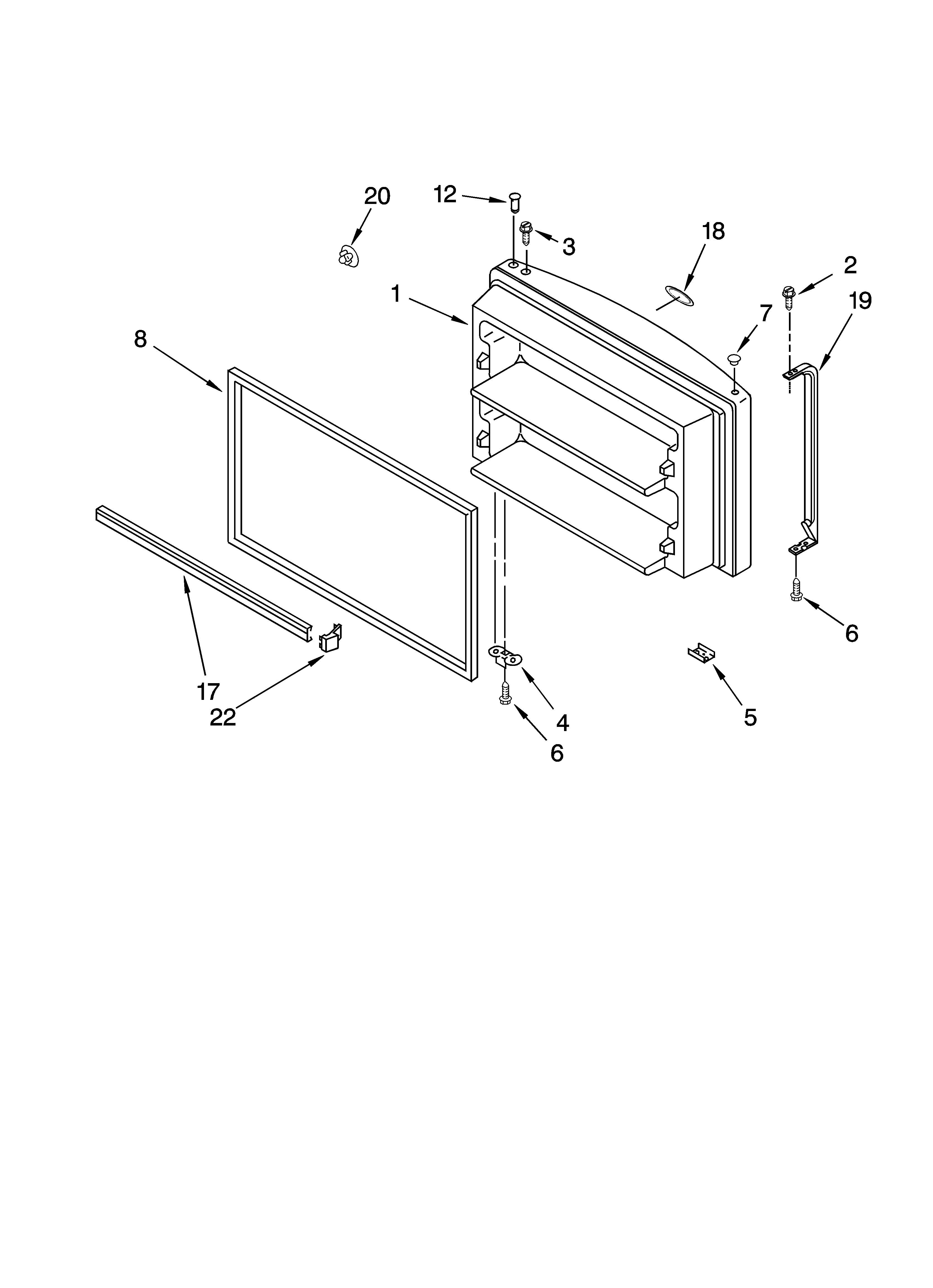 Whirlpool GT2SHKXMS02 freezer door parts, optional parts diagram