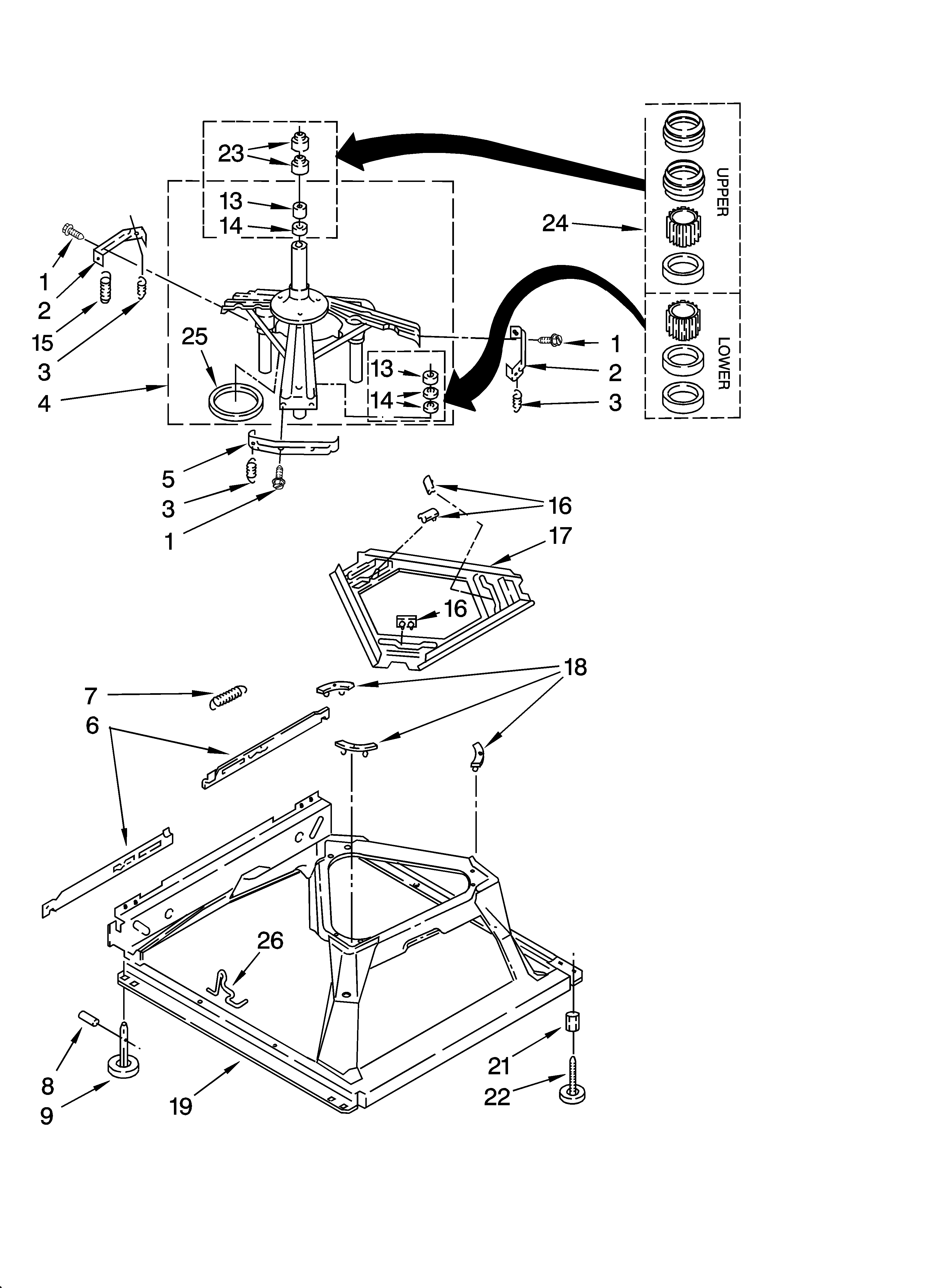 KitchenAid KAWS750LQ3 machine base parts diagram