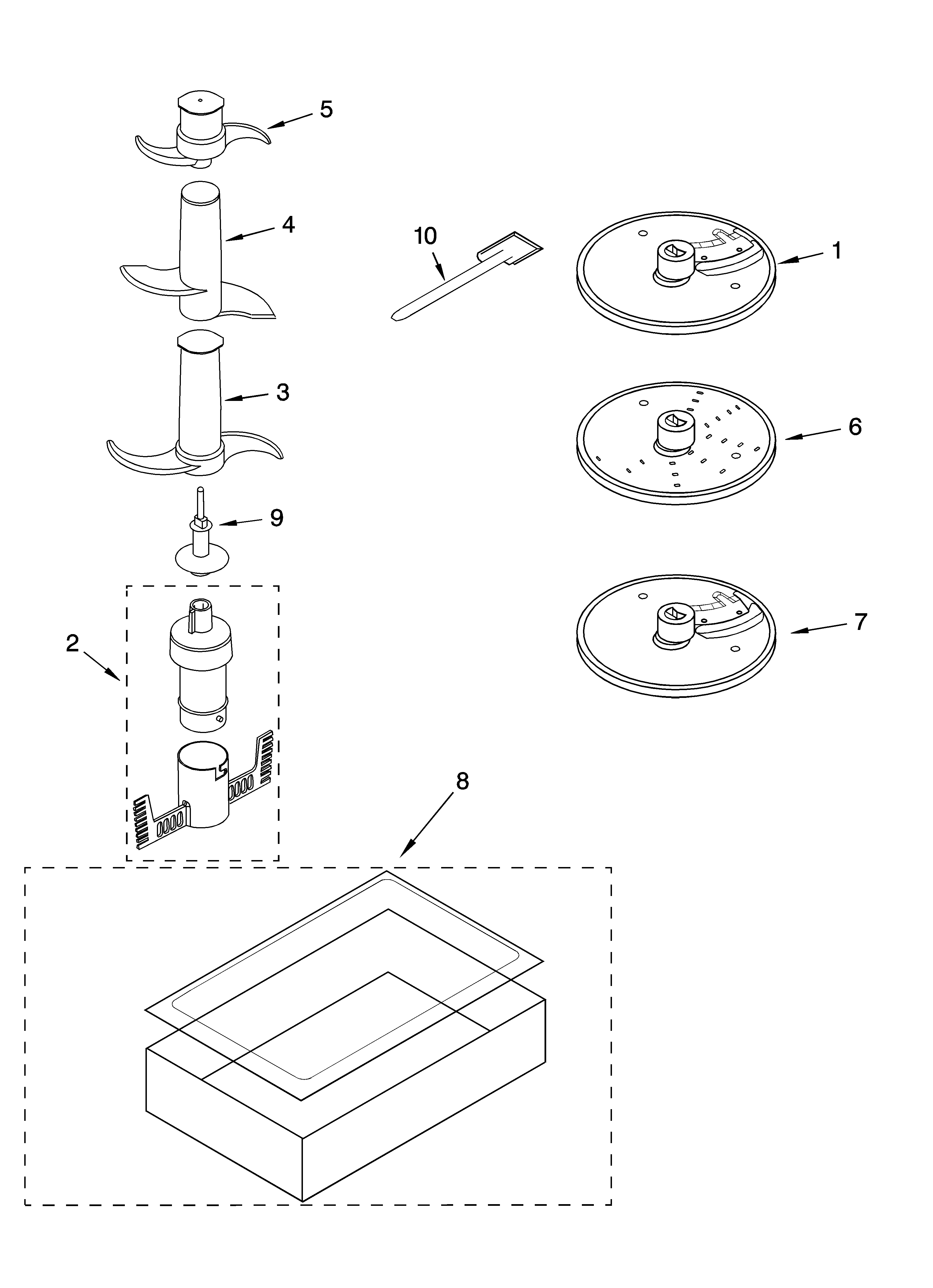 KitchenAid KPFP850 attachment parts and accessories diagram