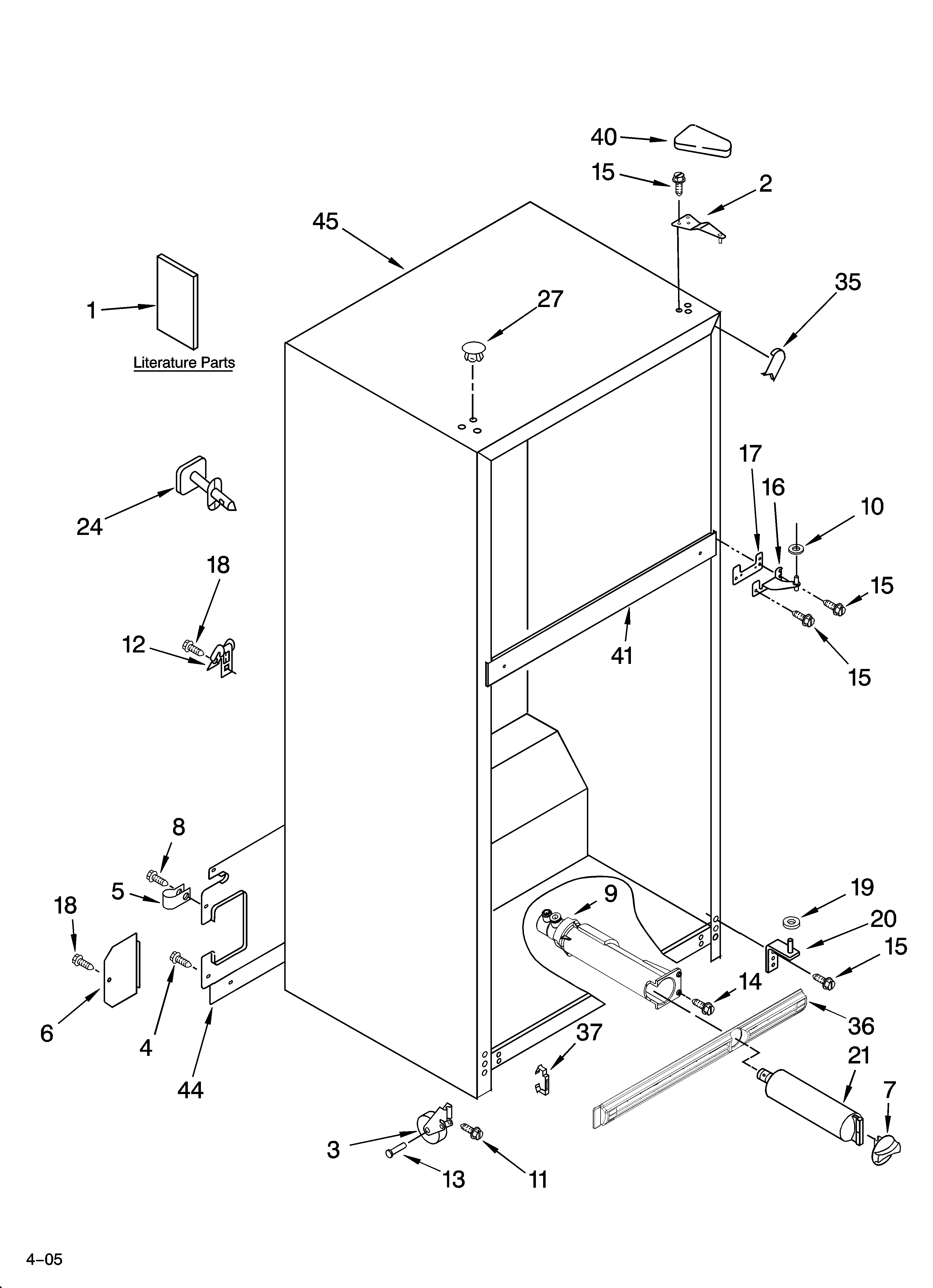 KitchenAid KTLA22EMSS02 cabinet parts diagram