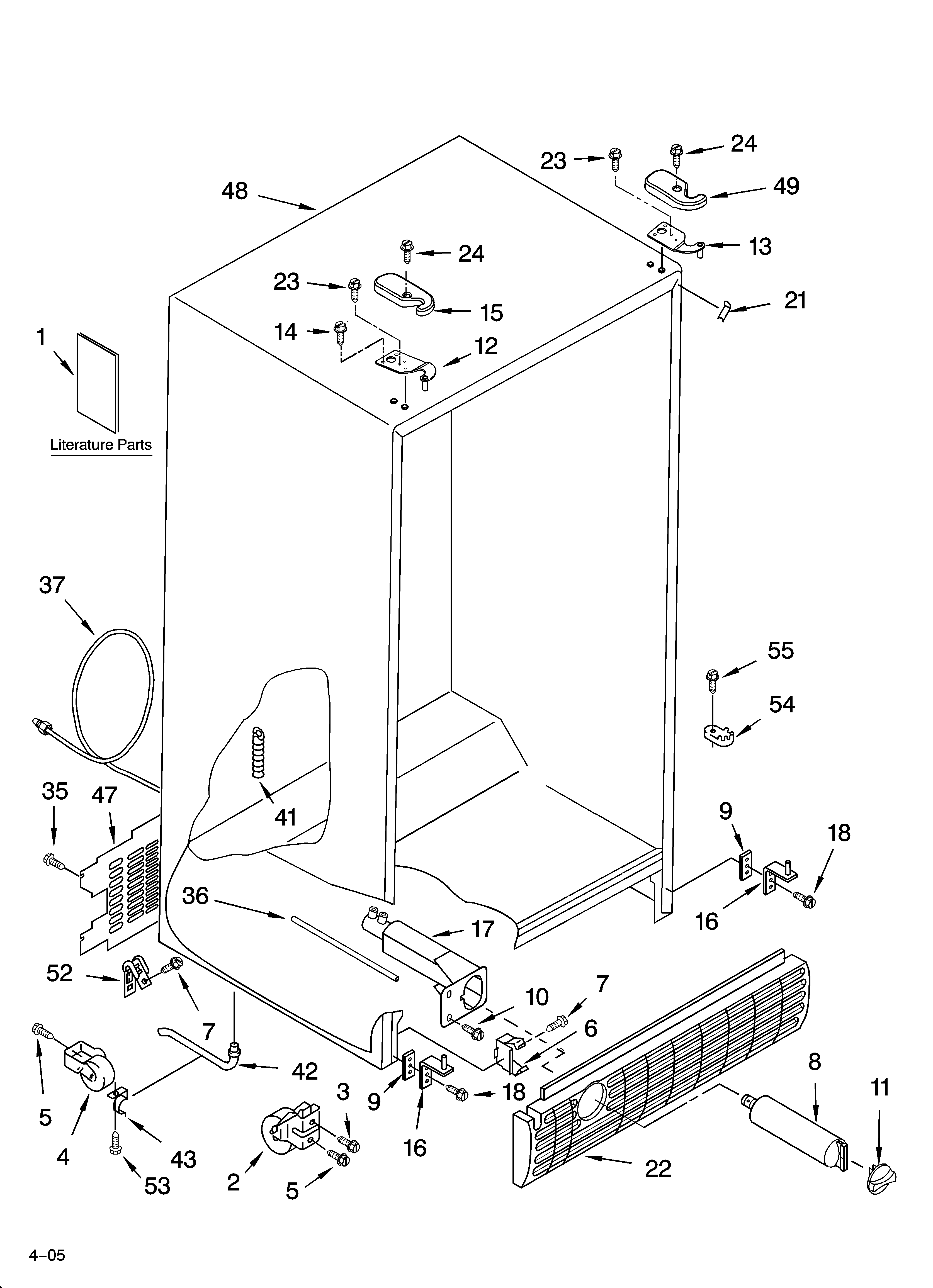 Estate TS25AGXRD00 cabinet parts diagram