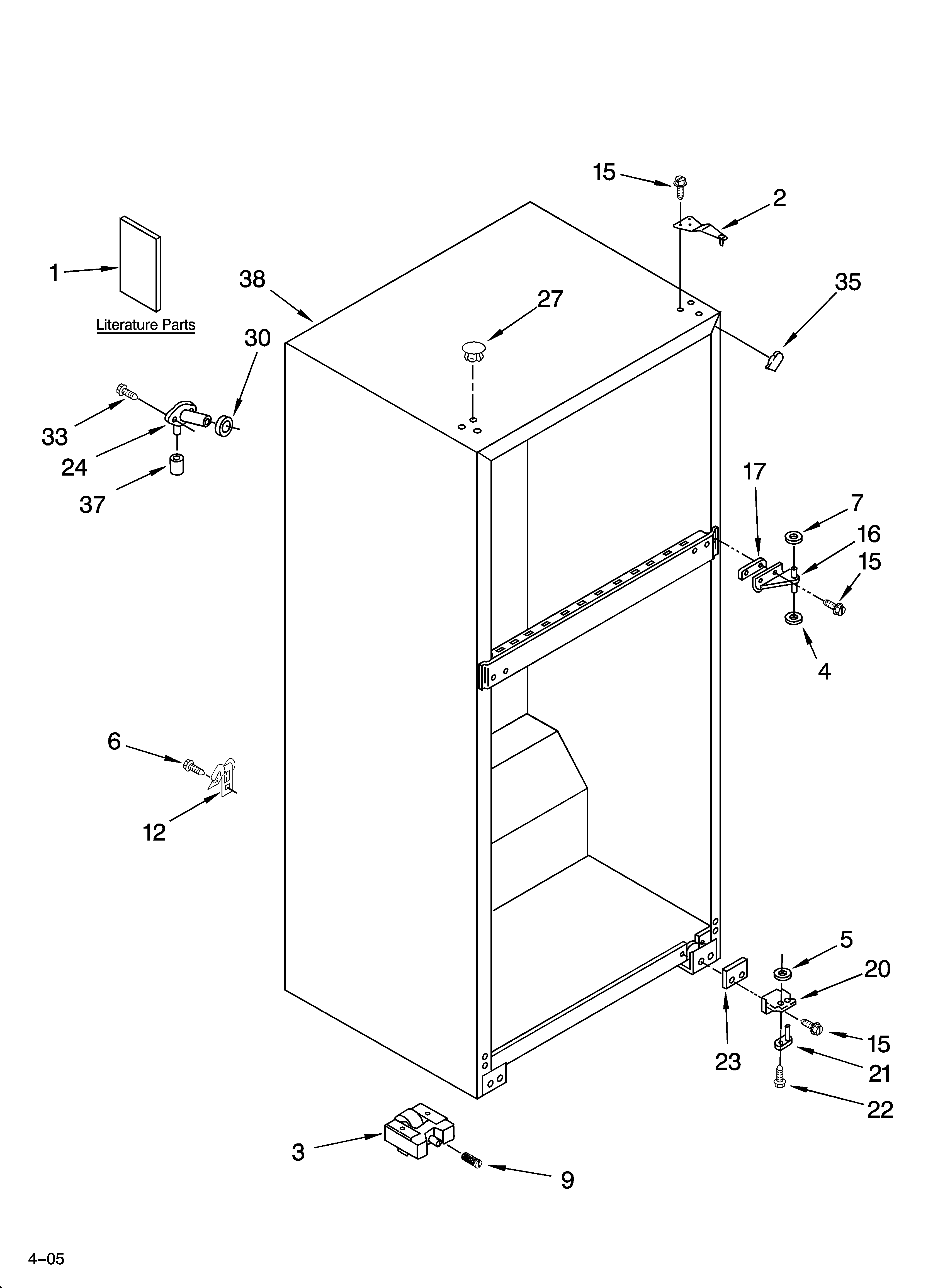 Estate TT16TKXPQ01 cabinet parts diagram
