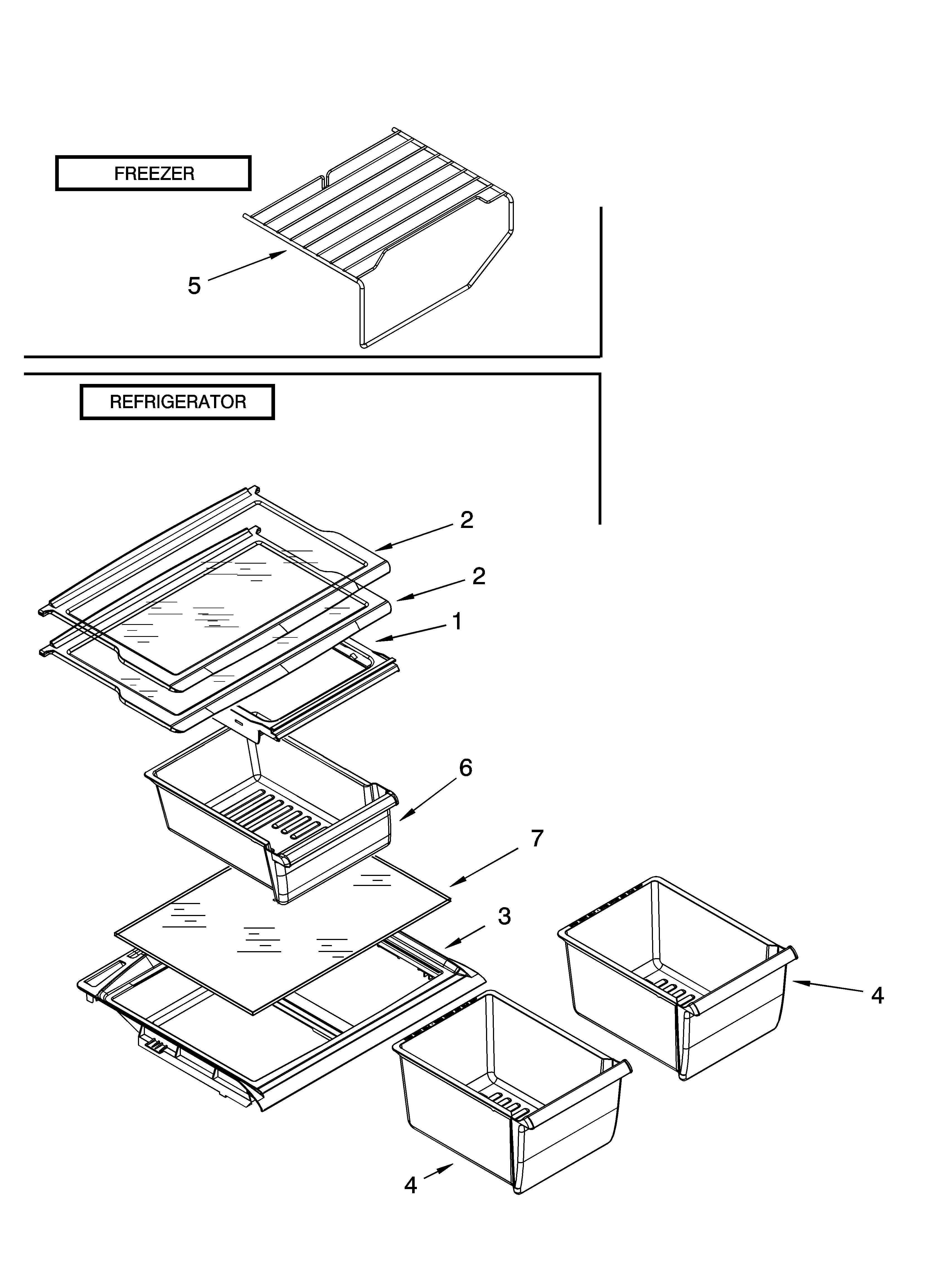 Estate TT16TKXPQ01 shelf parts, optional parts diagram
