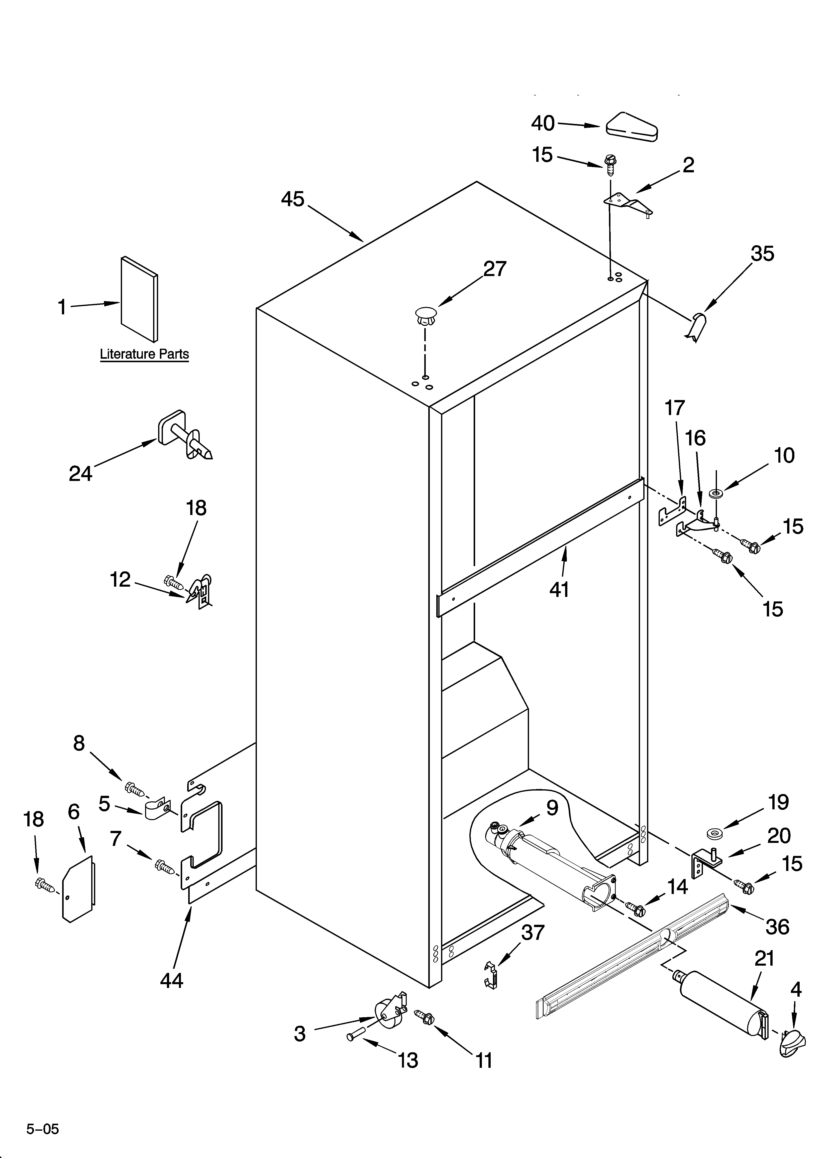 KitchenAid KTRC22EMWH03 cabinet parts diagram