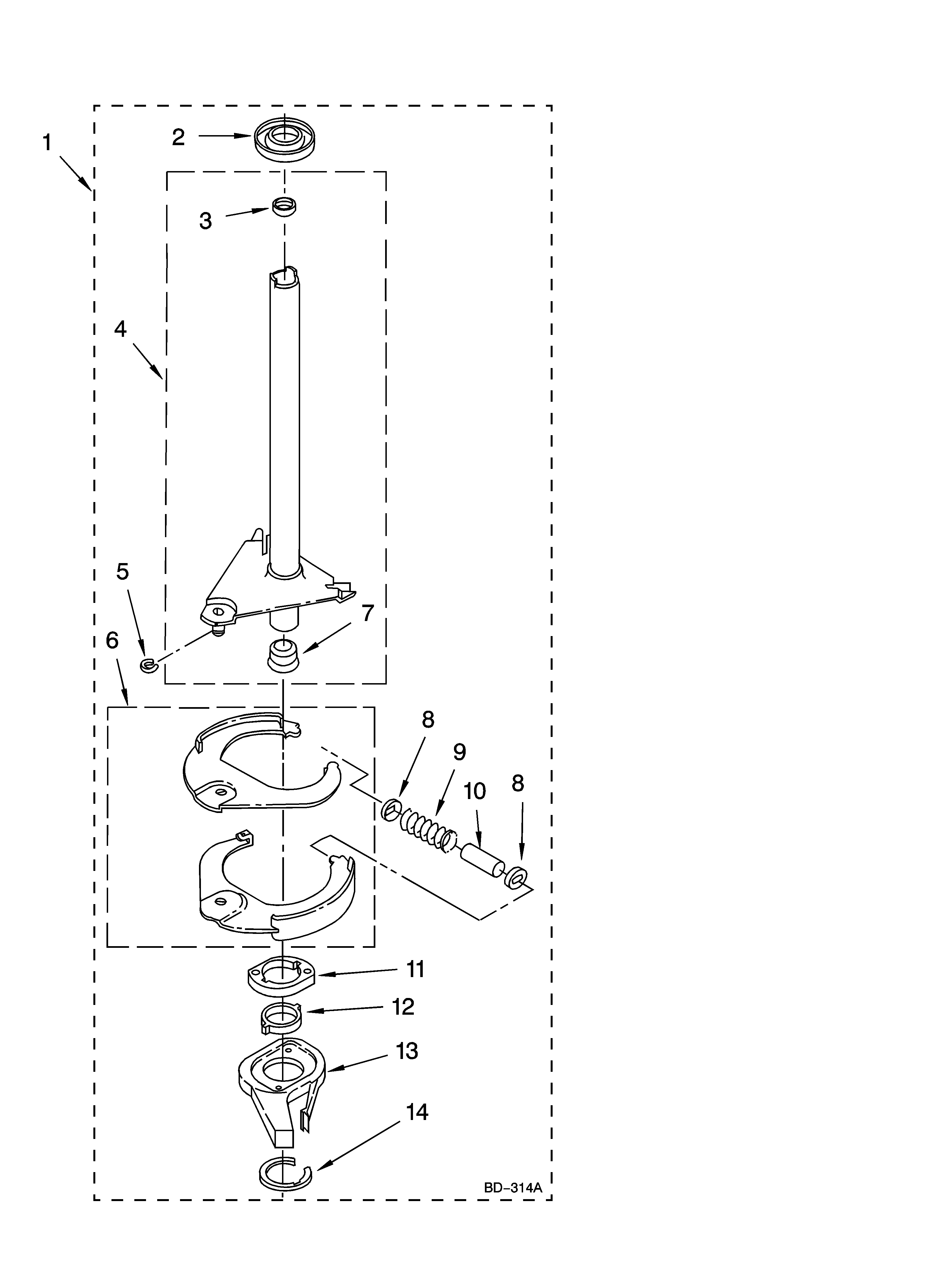 Estate TAWB300RW0 brake and drive tube parts diagram