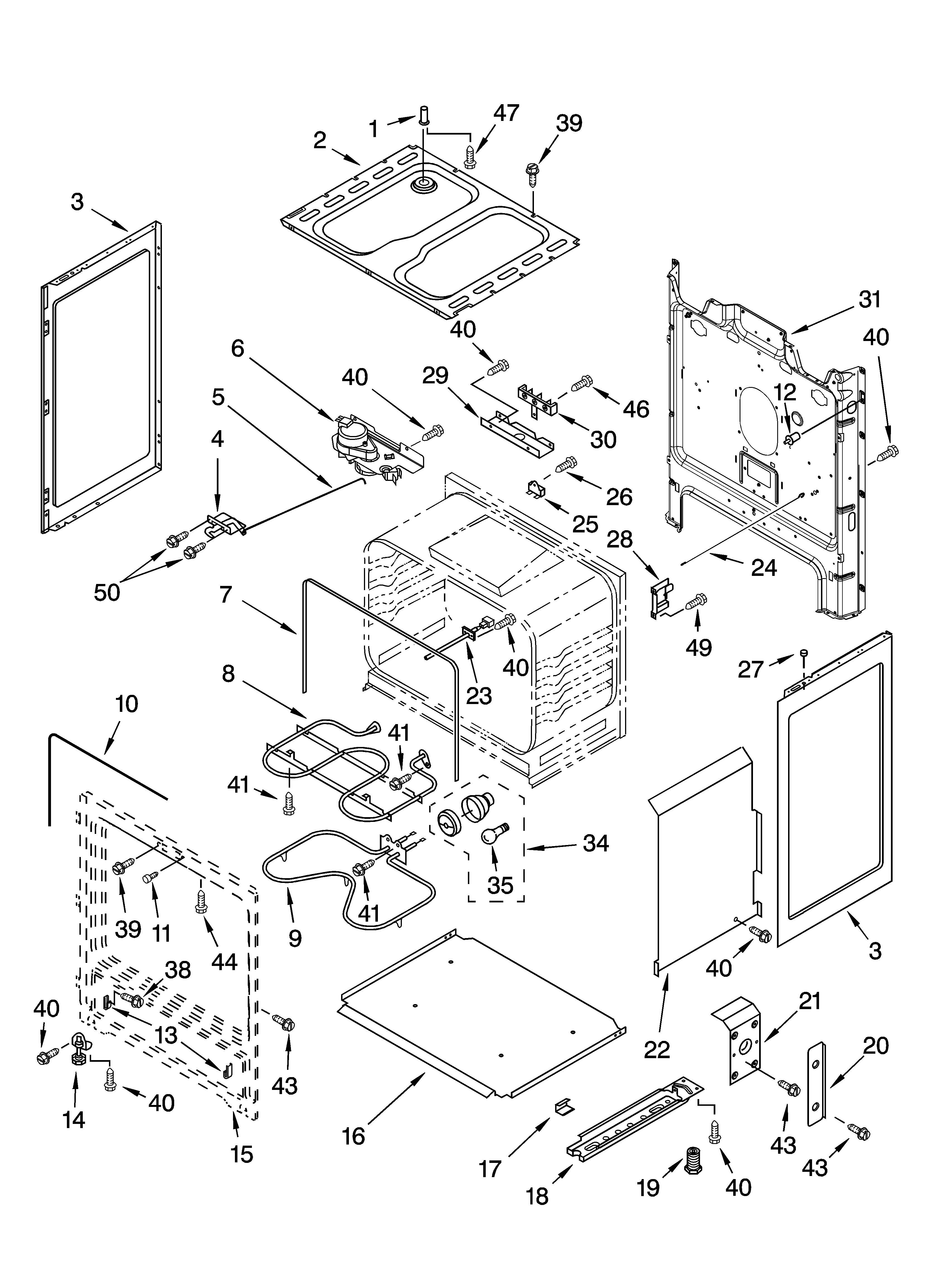 Roper FES326RD0 chassis parts diagram