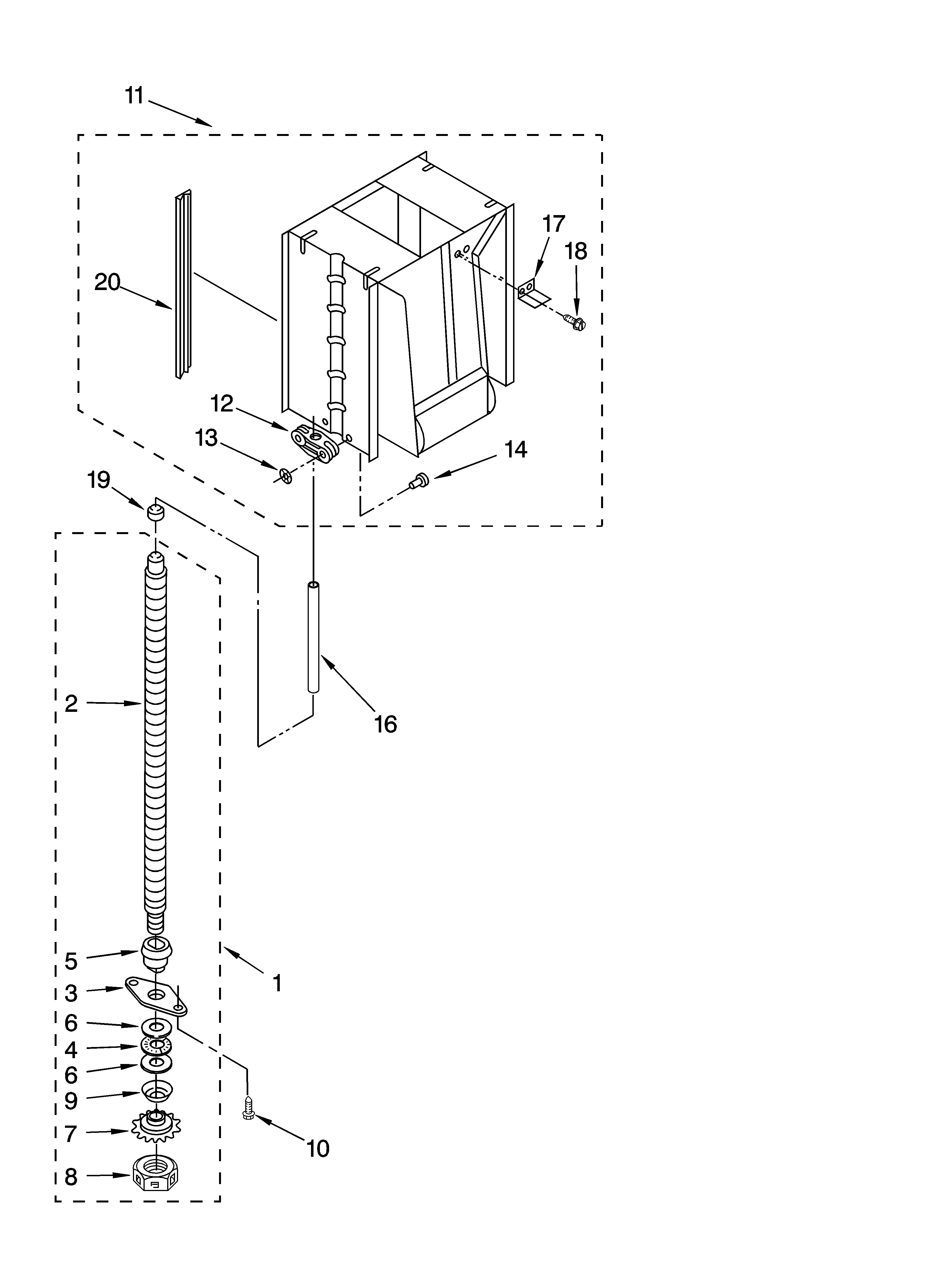 KitchenAid KCCC151JWH1 powerscrew and ram parts diagram