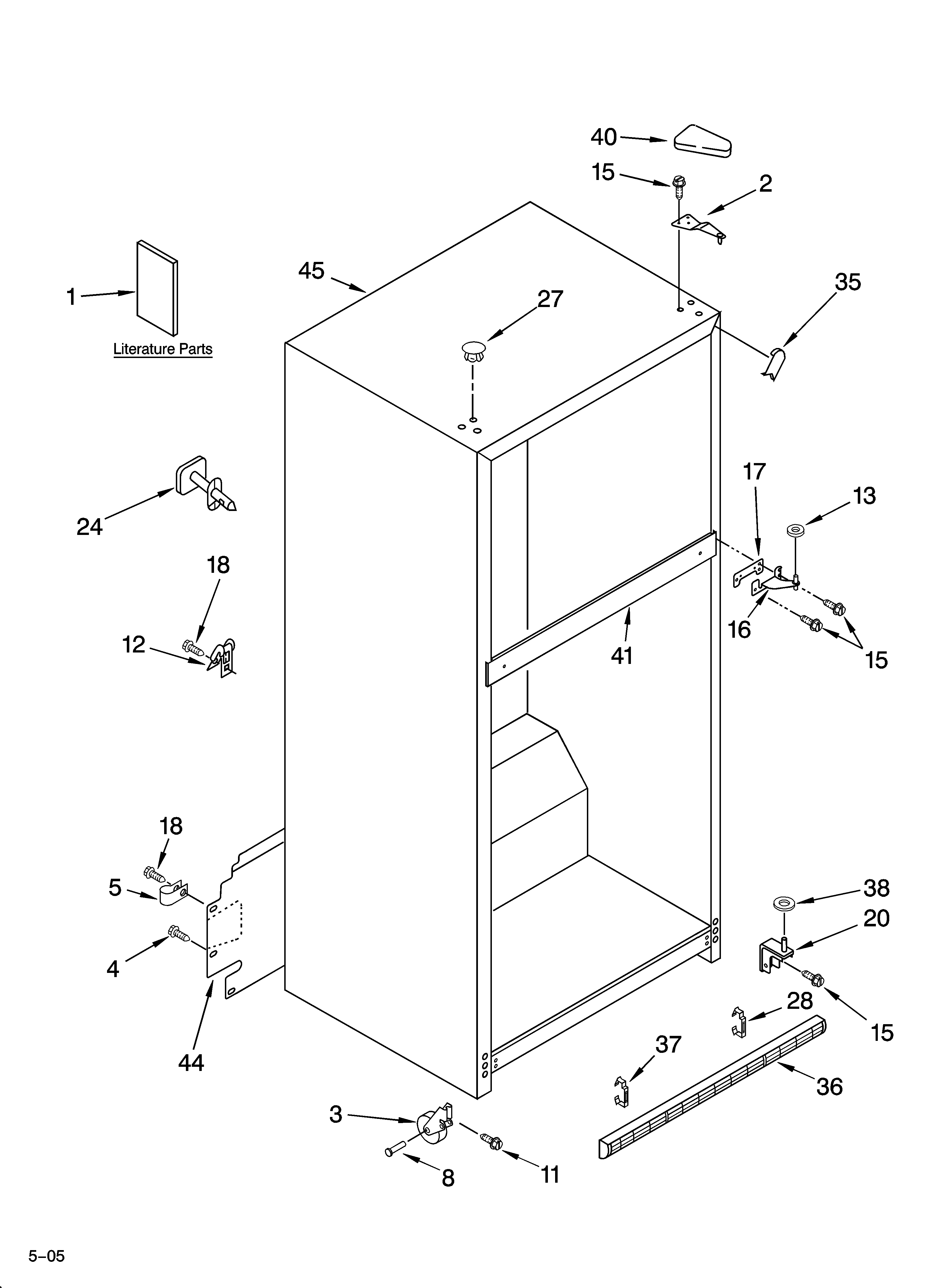 KitchenAid KTRC19KMWH02 cabinet parts diagram