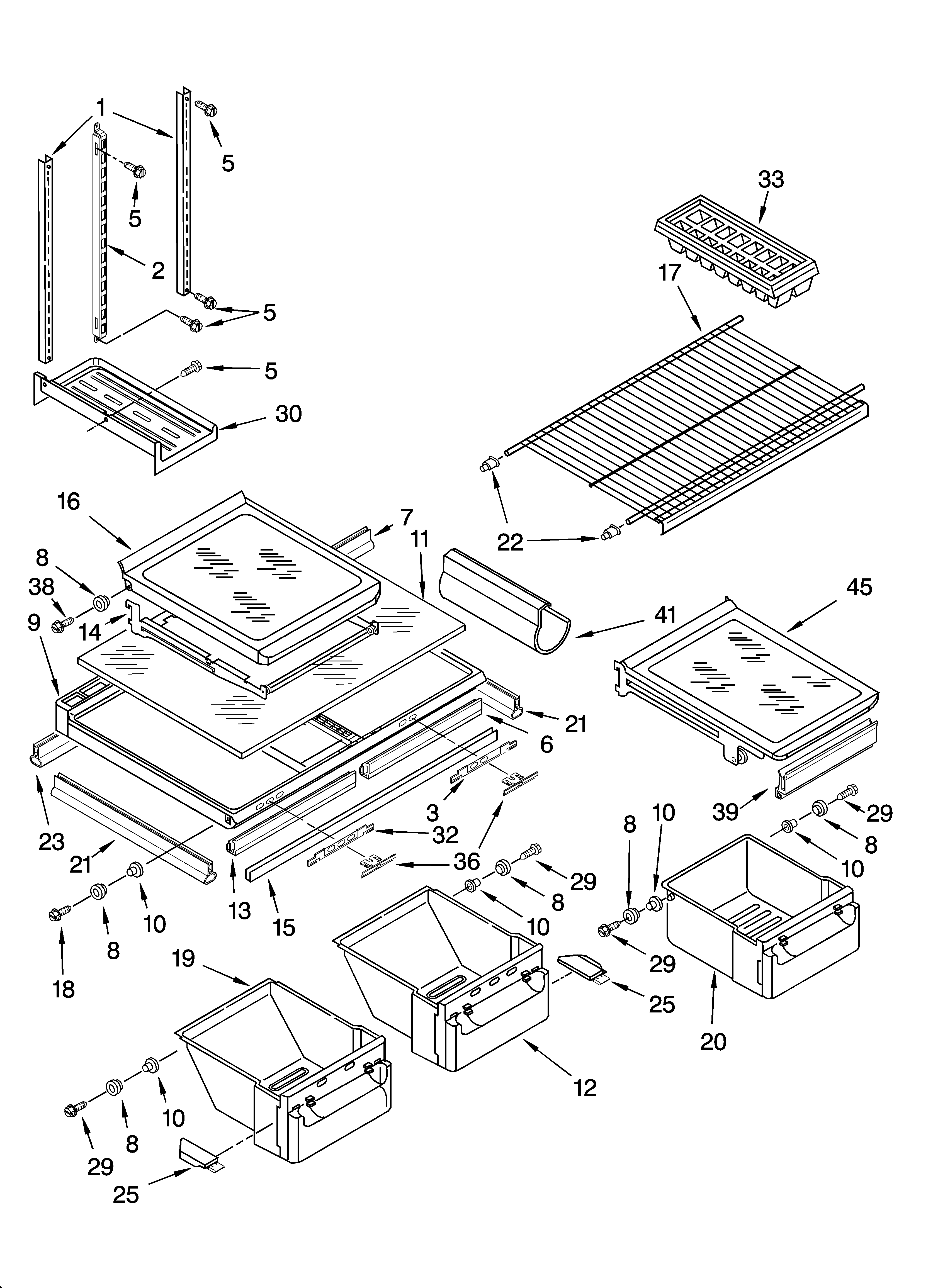 KitchenAid KTRC19KMWH02 shelf parts diagram
