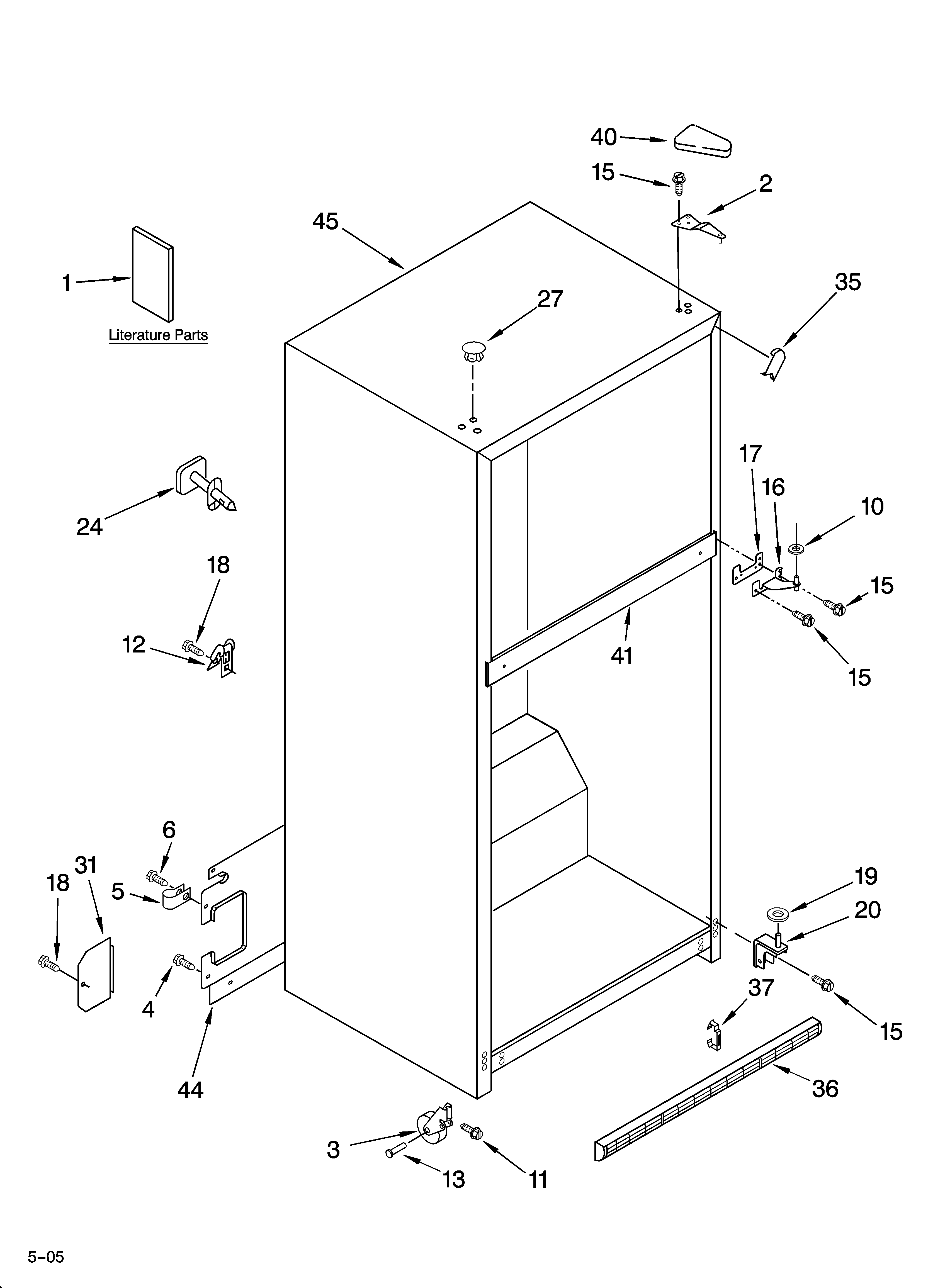 KitchenAid KTRC22KMBT03 cabinet parts diagram