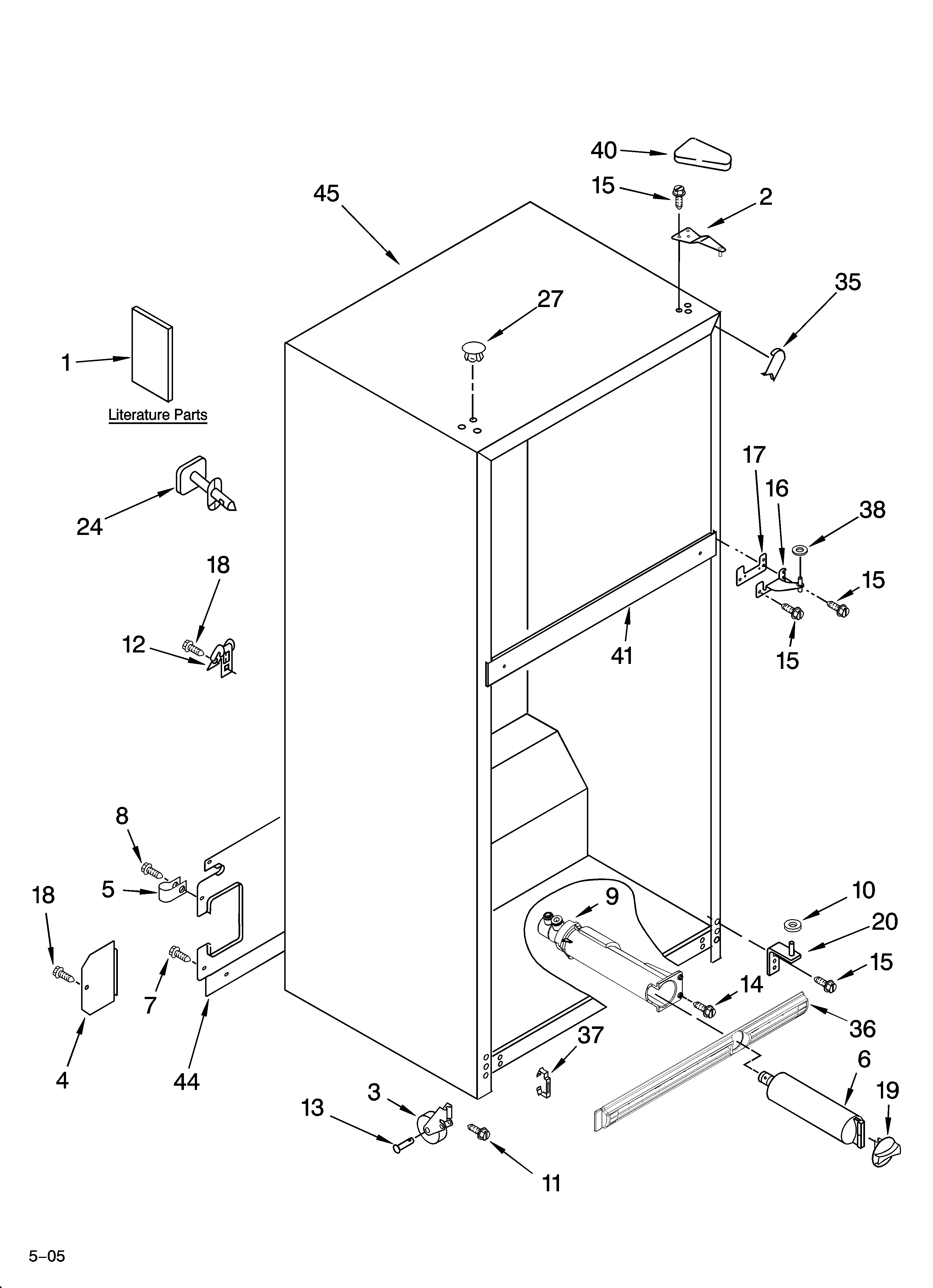 KitchenAid KTRP22EMWH02 cabinet parts diagram