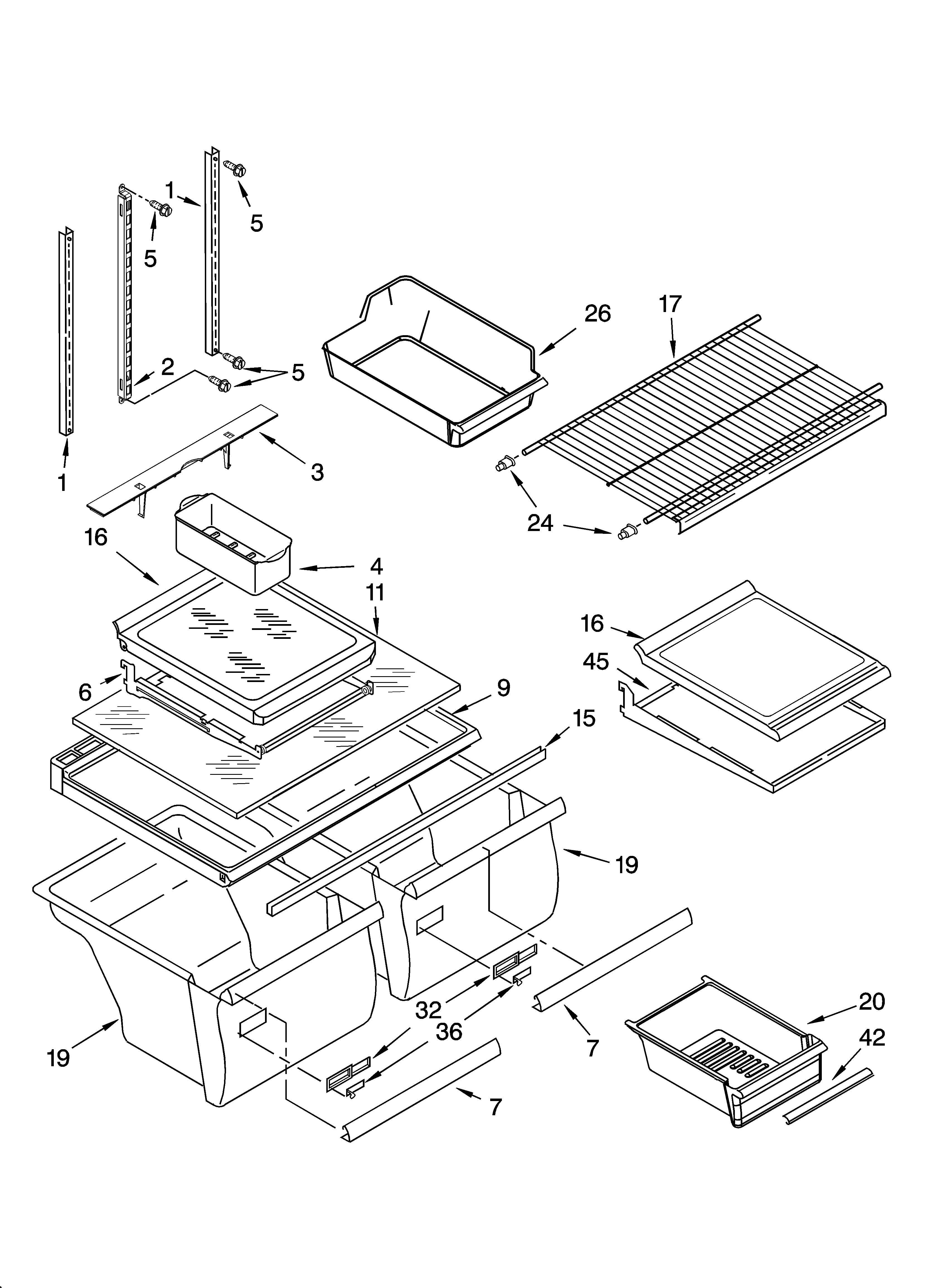 KitchenAid KTRP22EMWH02 shelf parts diagram