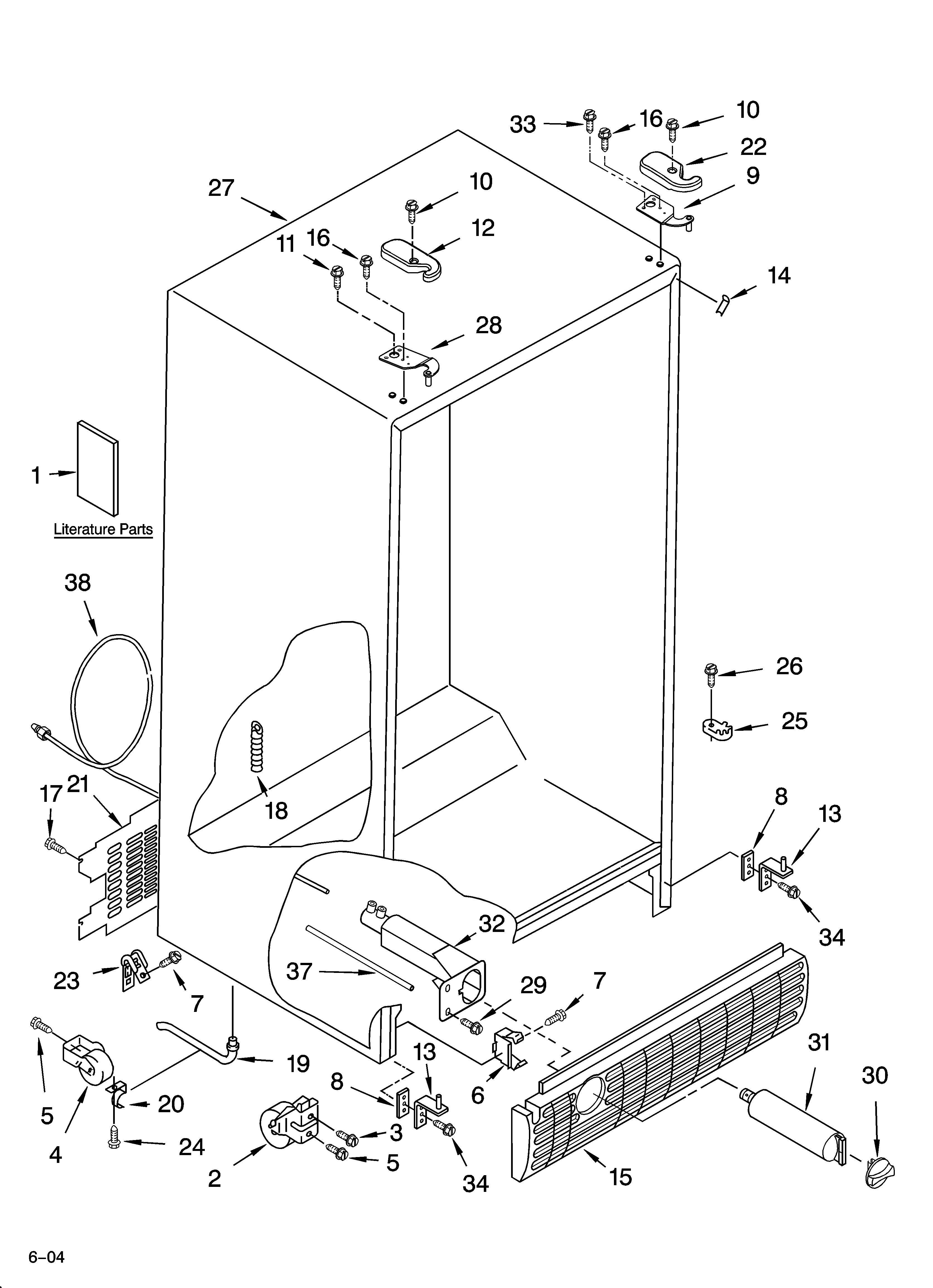 Whirlpool ED2NHGXRL00 cabinet parts diagram