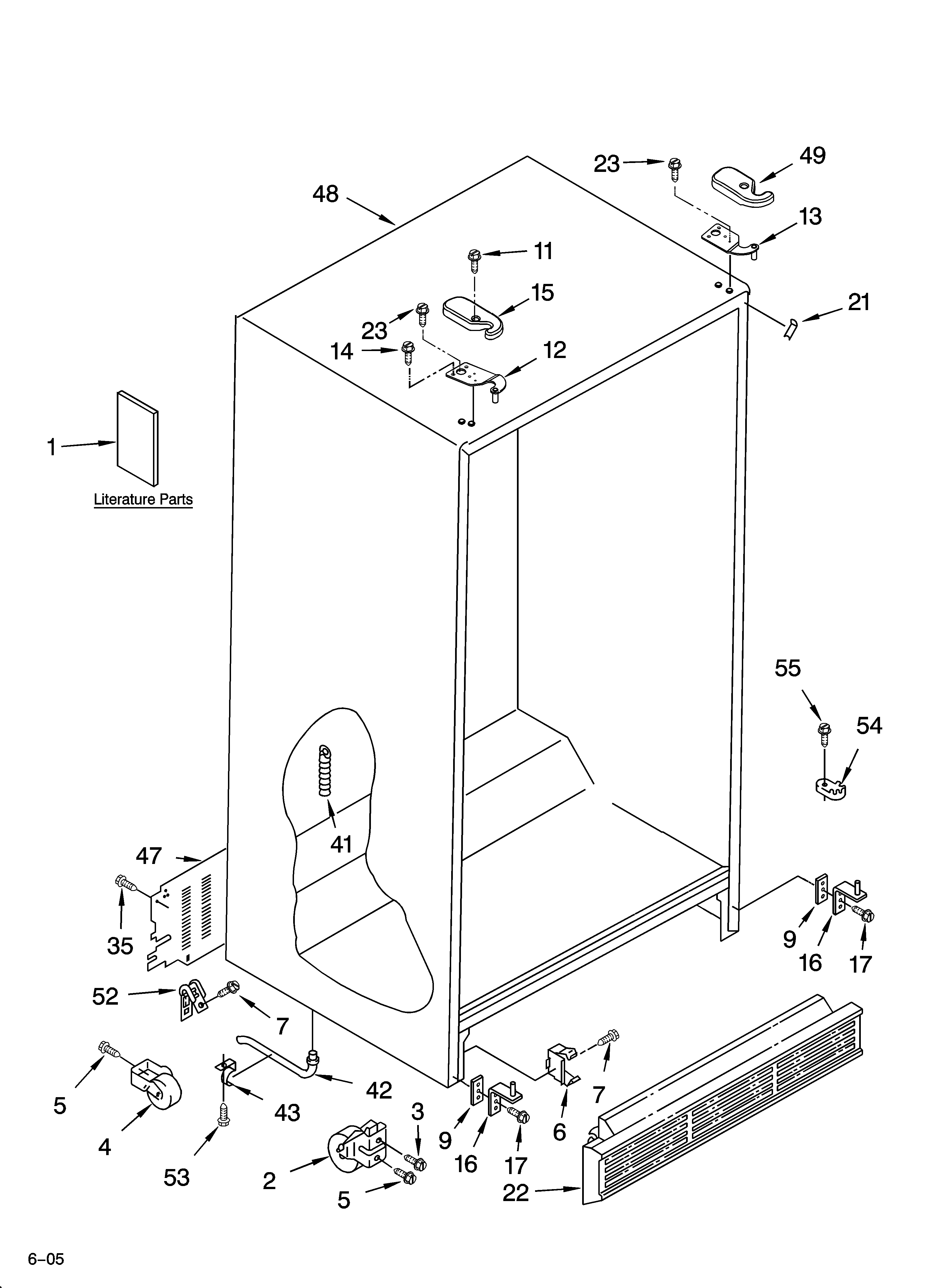 Whirlpool ED5CHQXKQ04 cabinet parts diagram