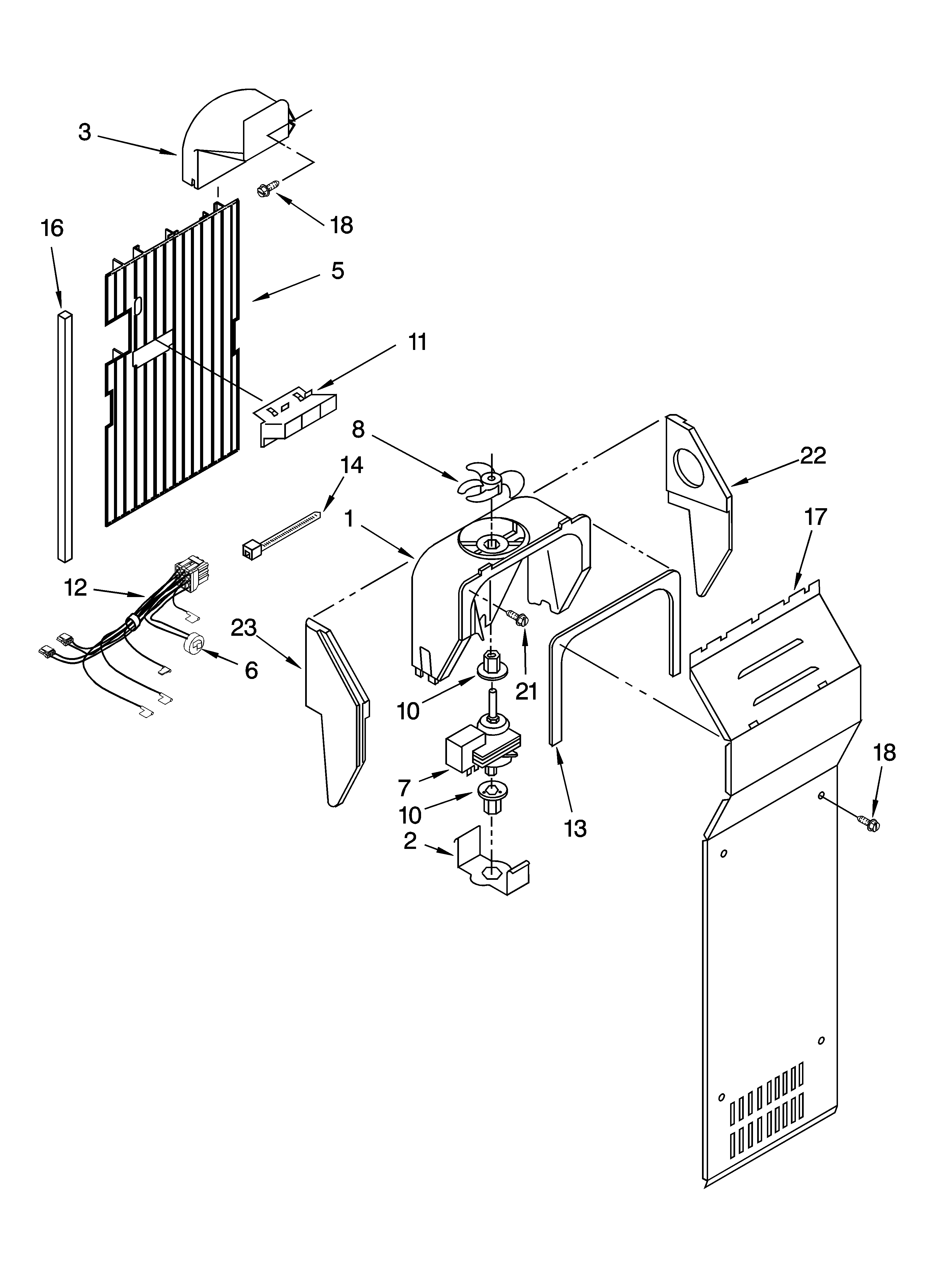 Whirlpool ED5CHQXKQ04 air flow parts diagram