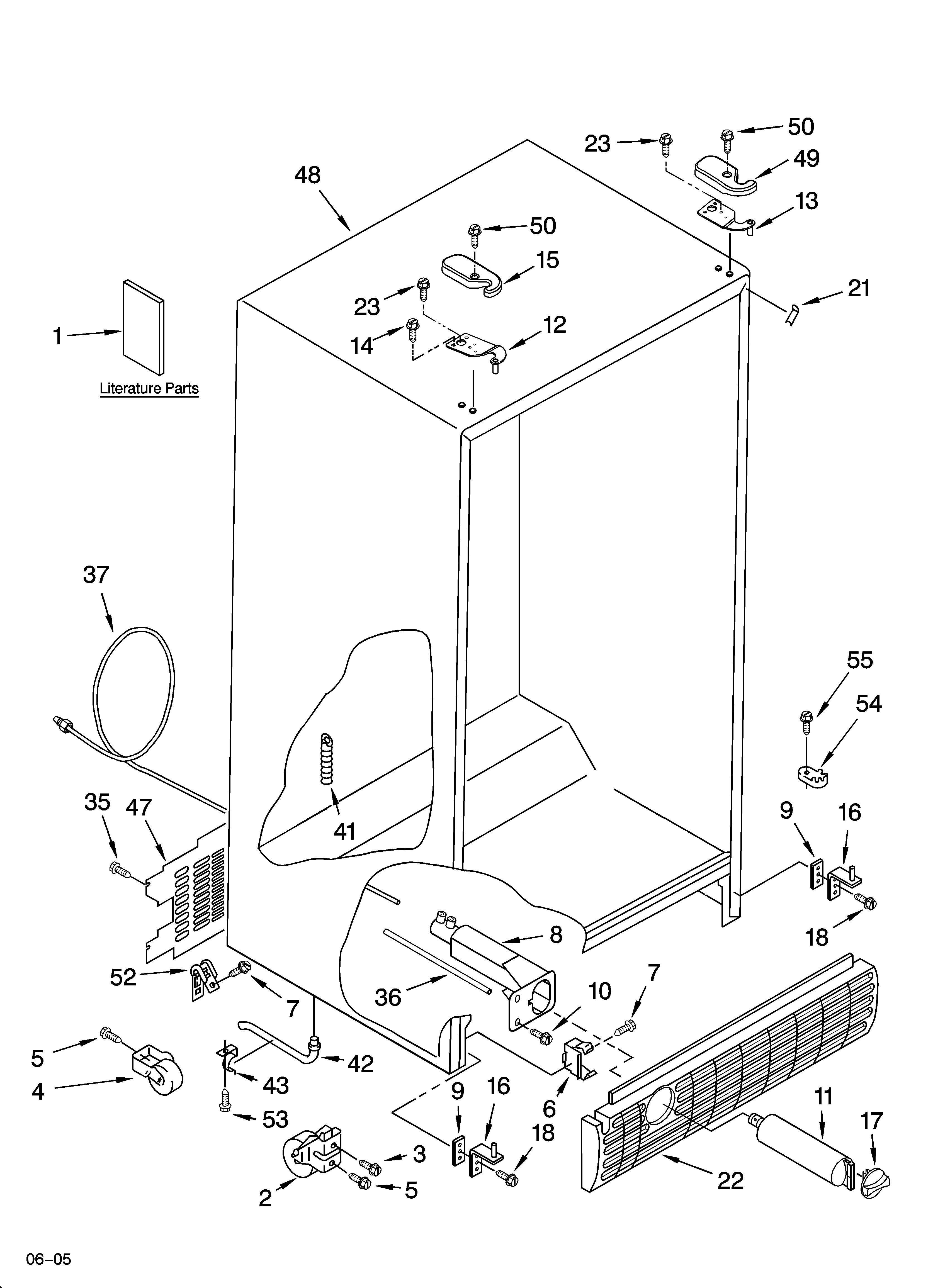 Whirlpool ED5FHEXNQ01 cabinet parts diagram