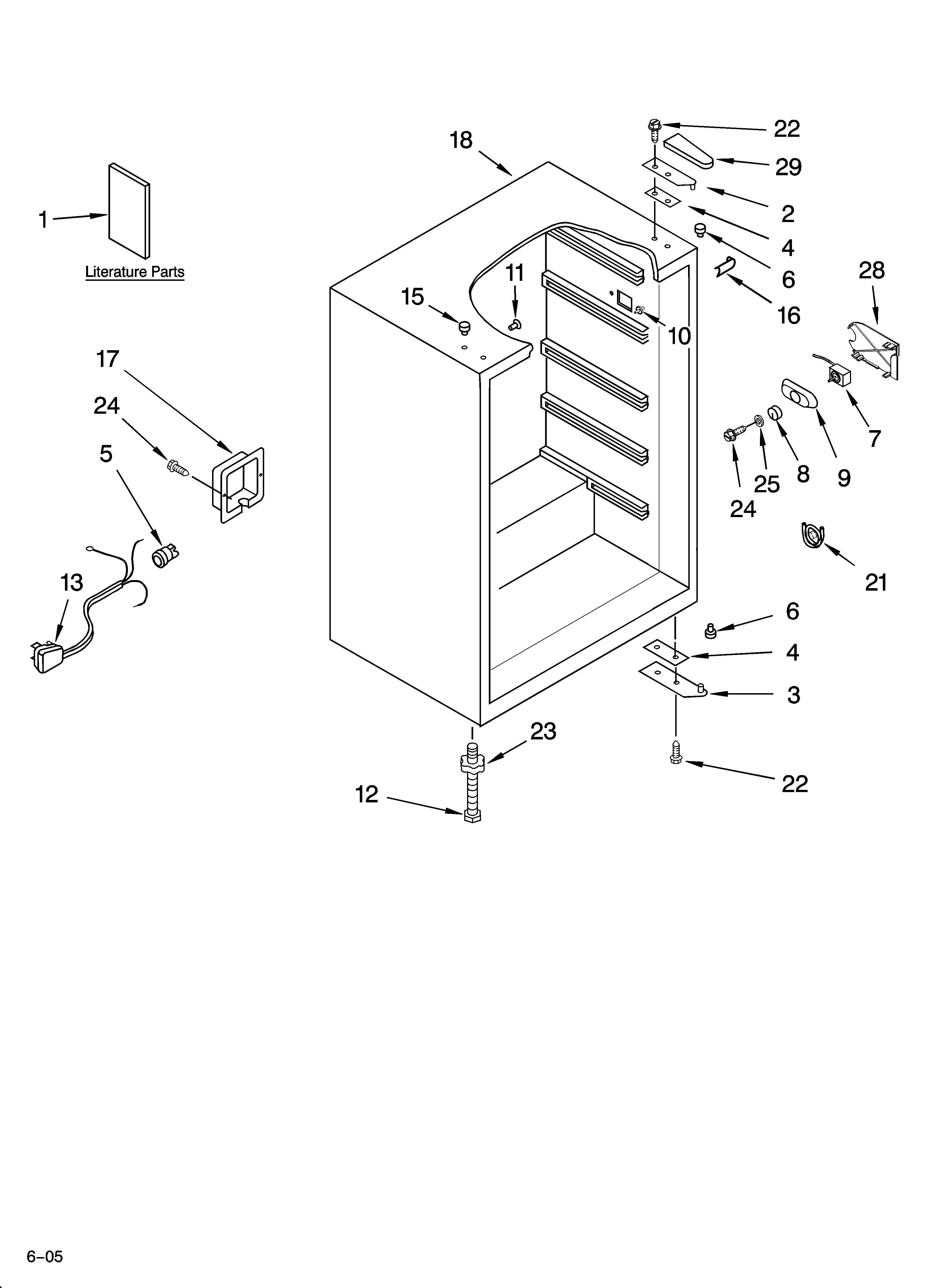 Whirlpool EL03PPXMQ00 cabinet parts diagram