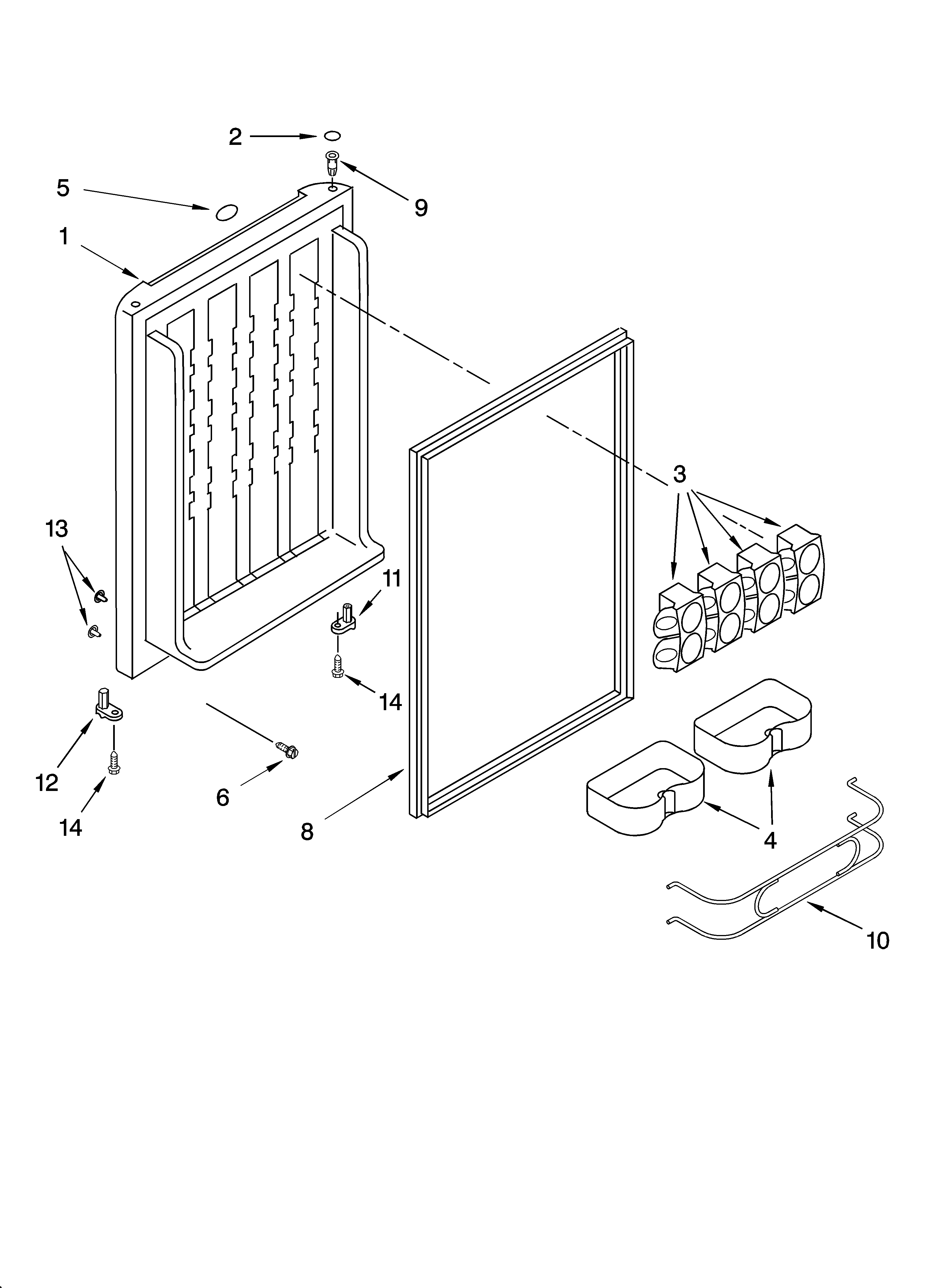 Whirlpool EL03PPXMQ00 door parts diagram