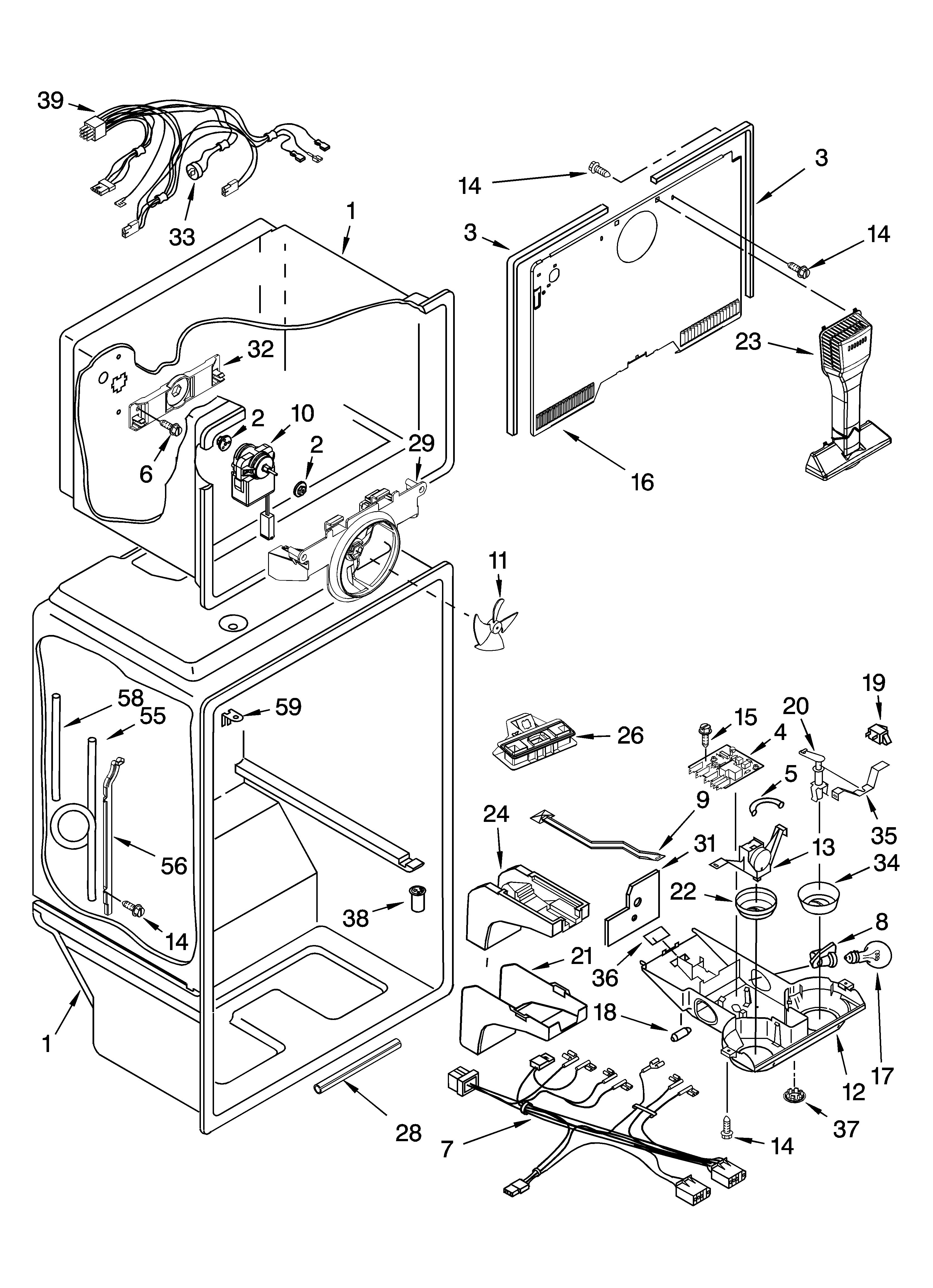 Whirlpool ET1FHTXMT03 liner parts diagram