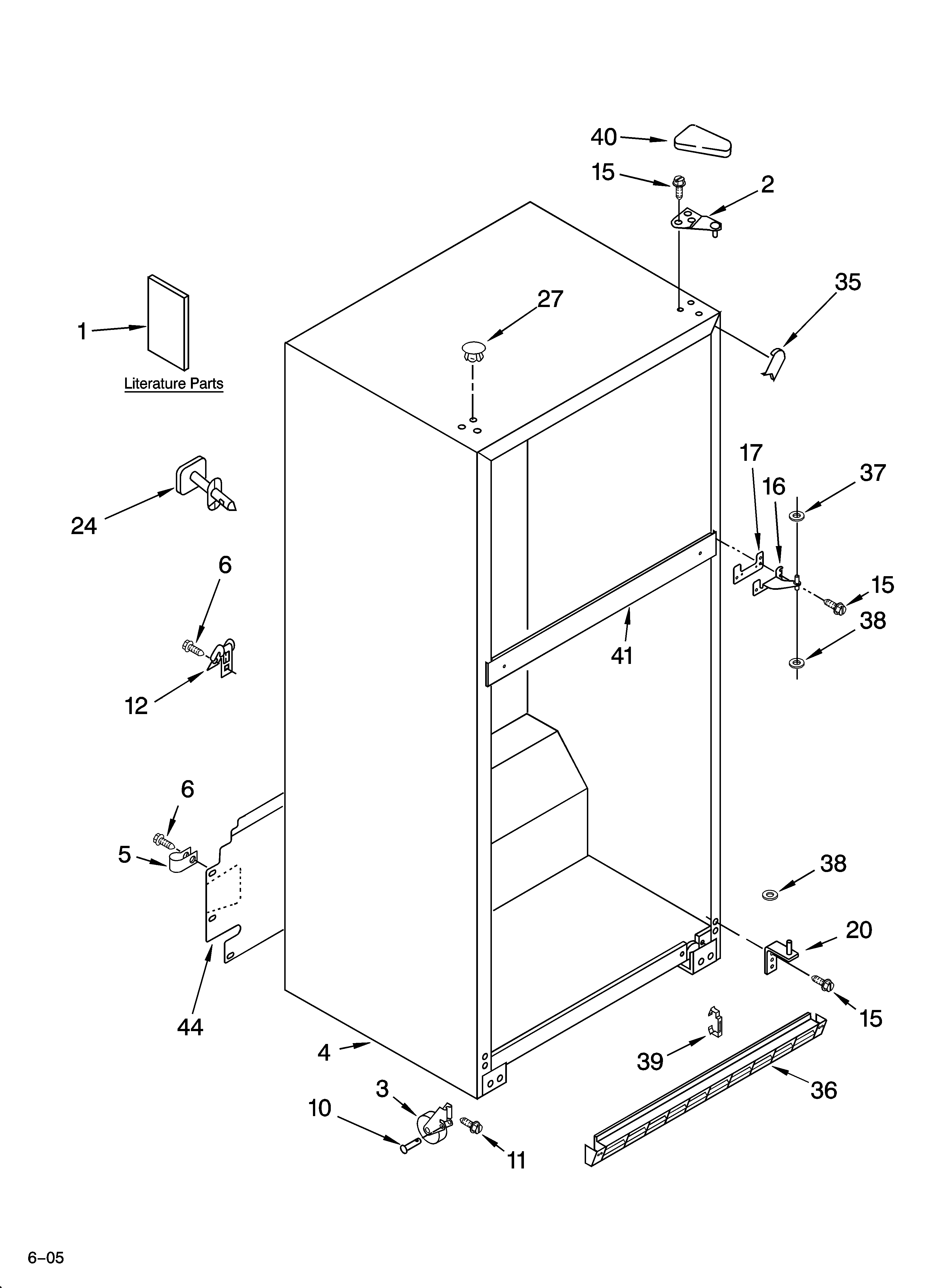 Whirlpool ET1FTEXMQ03 cabinet parts diagram