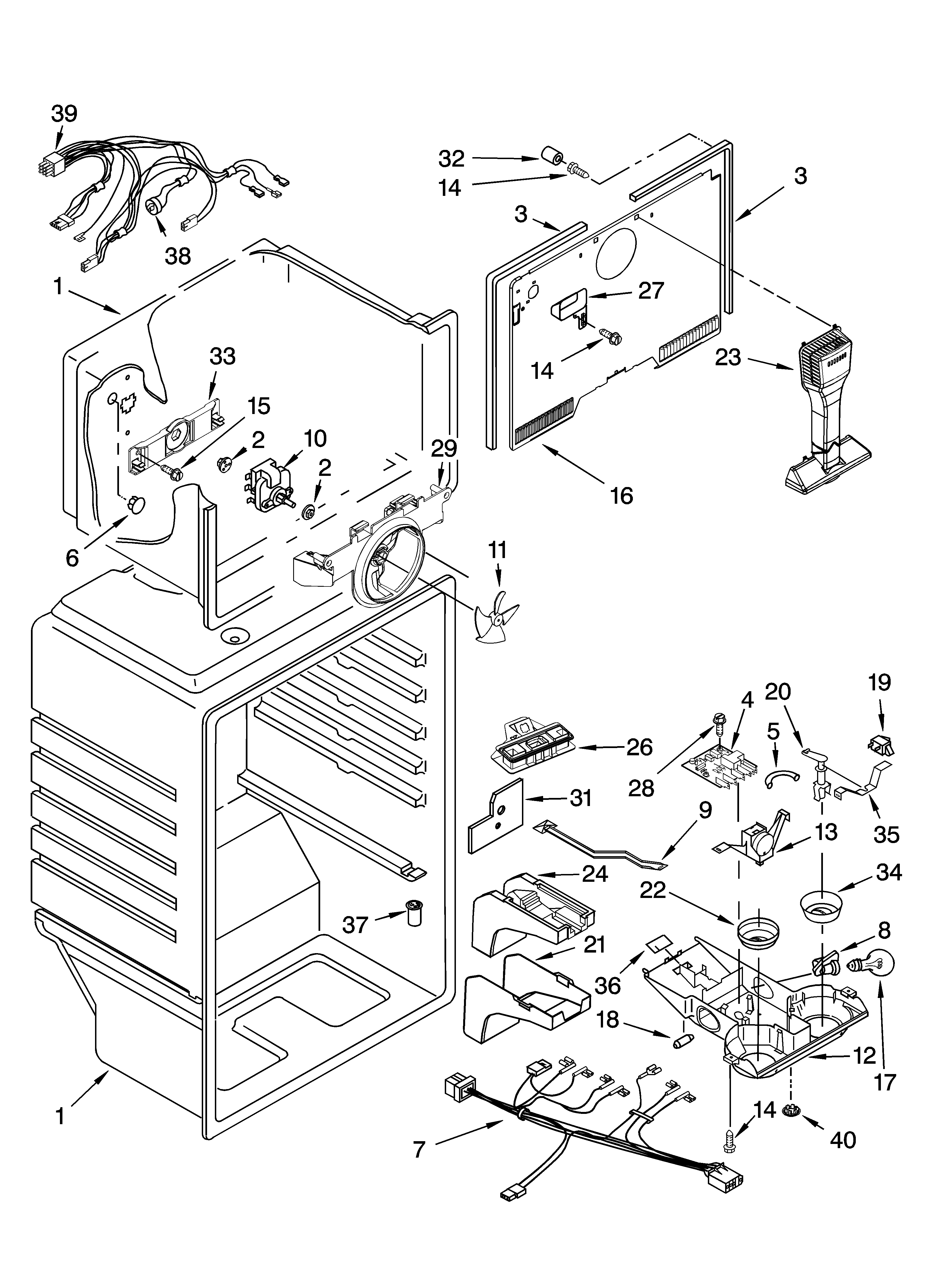 Whirlpool ET1FTEXMQ03 liner parts diagram