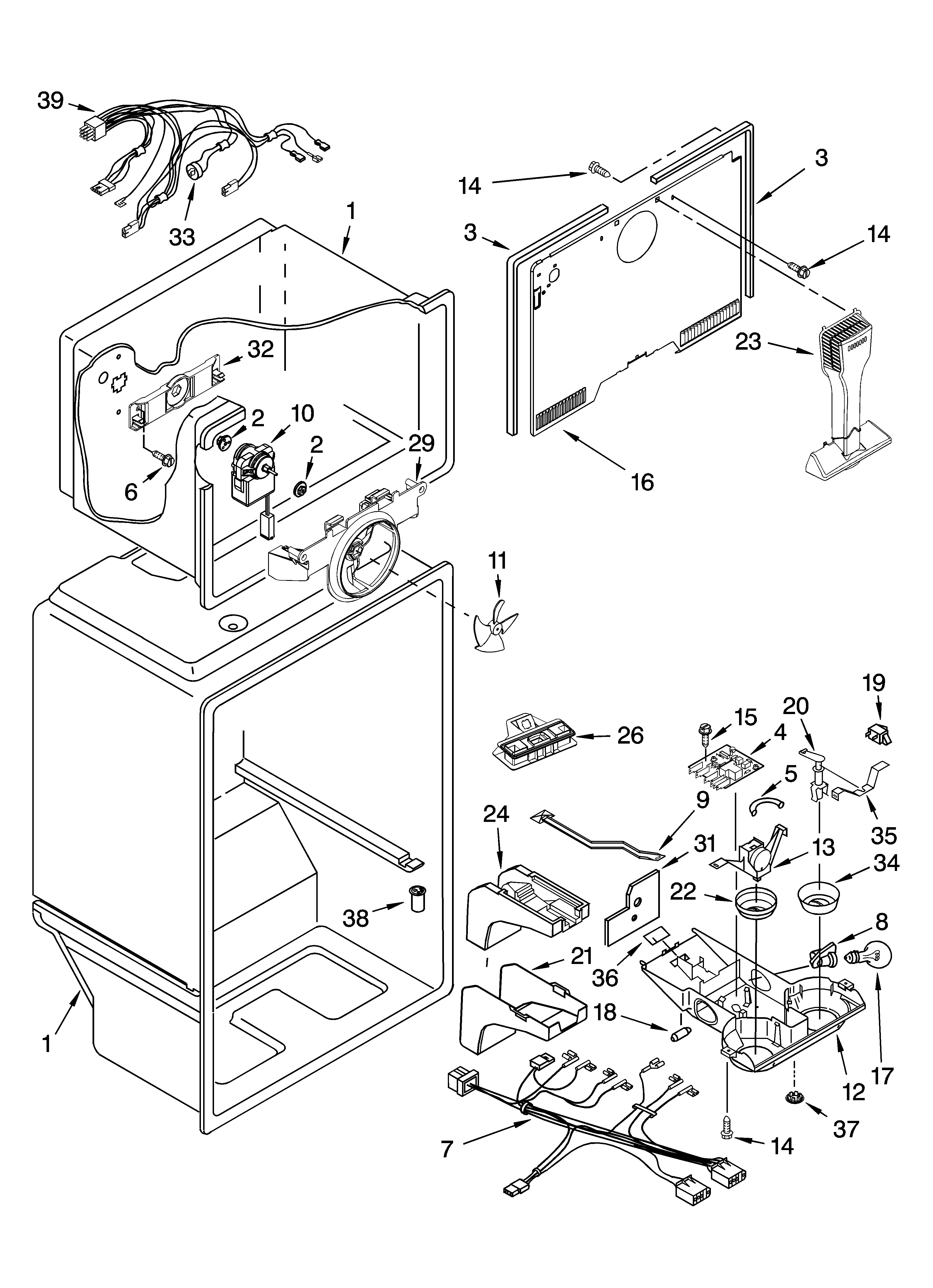 Whirlpool ET1MHEXRB00 liner parts diagram